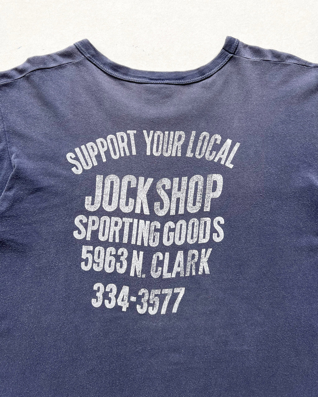 1970S RUSSELL 'JOCK SHOP SPORTING GOODS' TEE (XL)