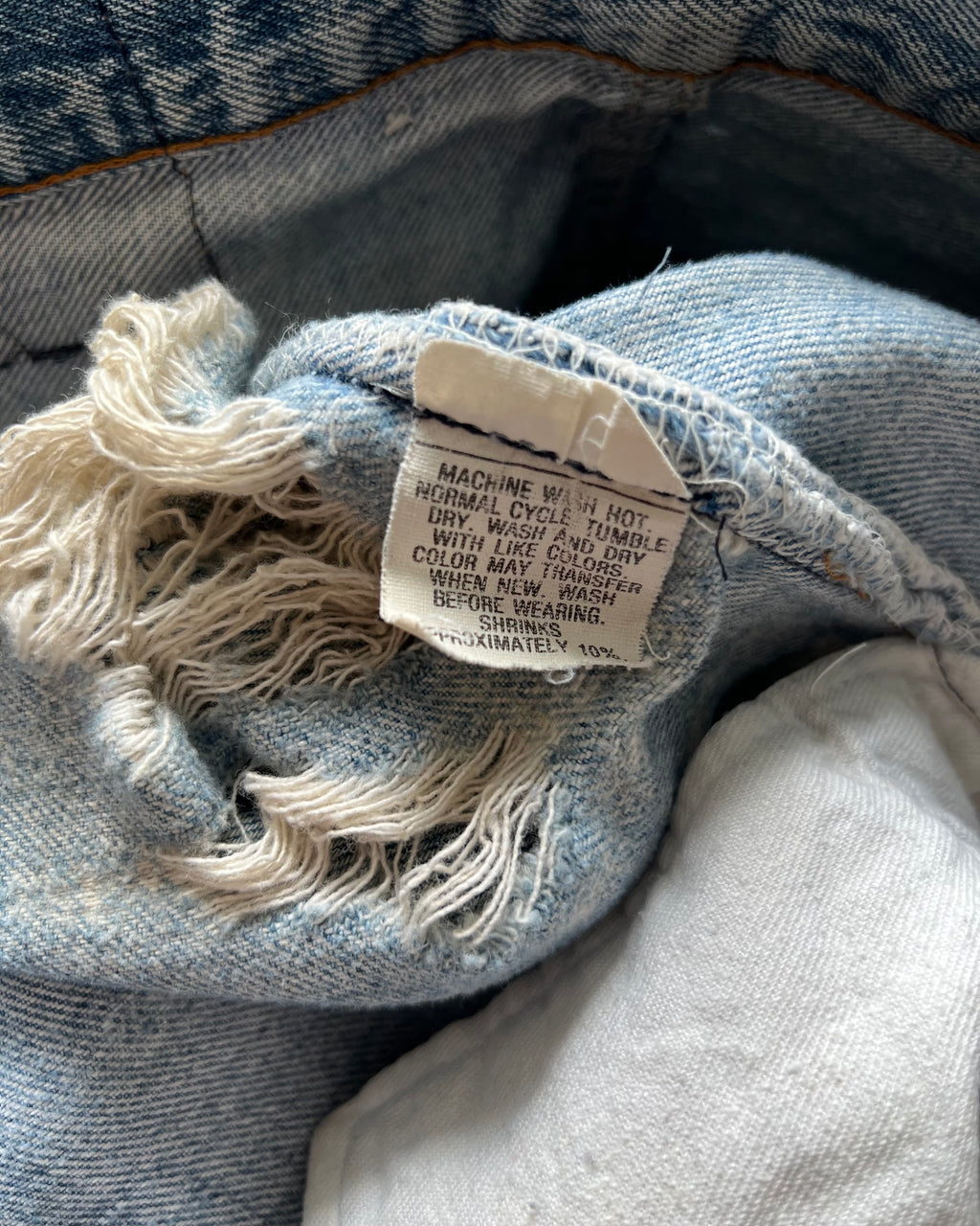 1980S FADED WASHED LEVI'S 501 DISTRESSED JEANS (33)