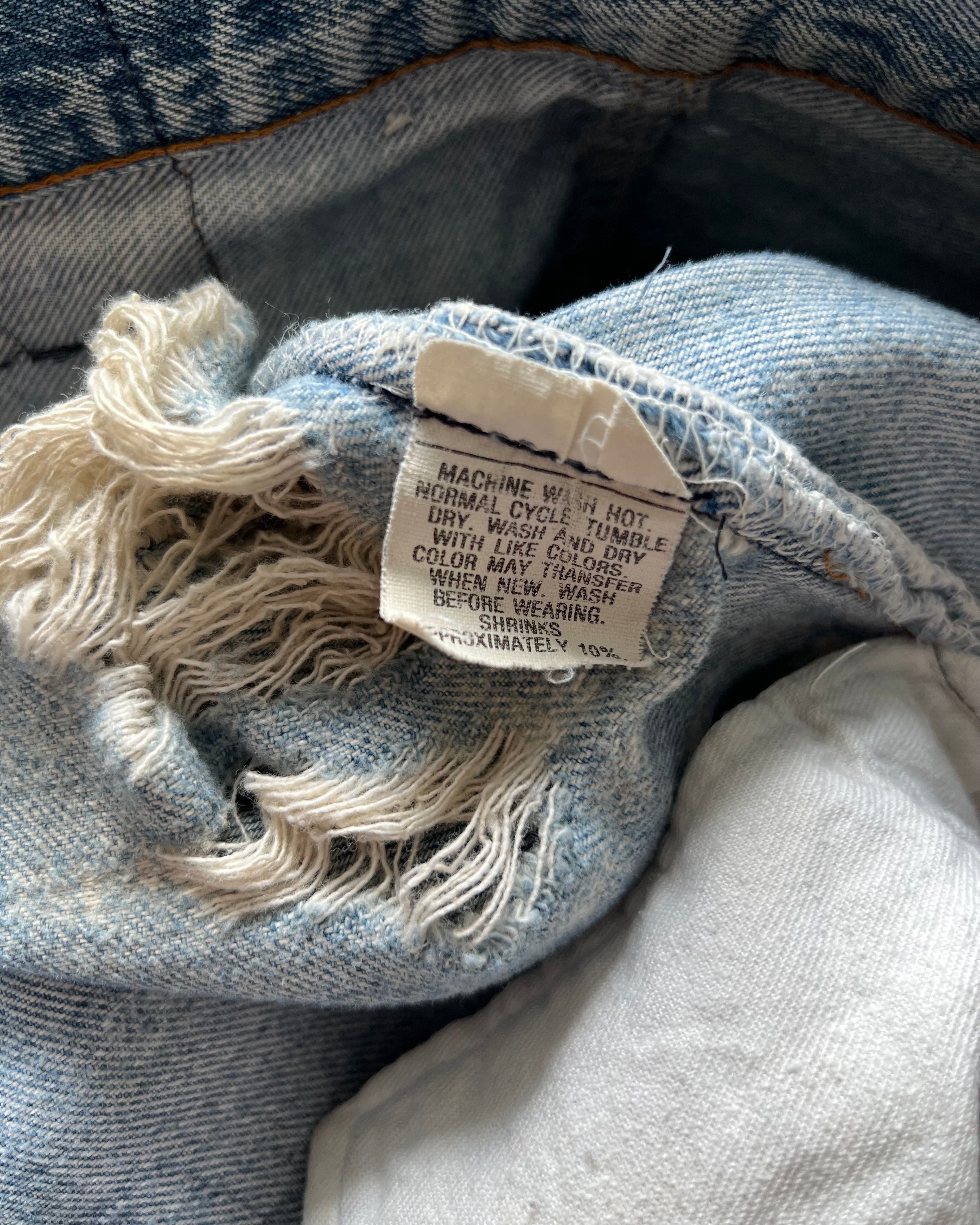 1980S FADED WASHED LEVI'S 501 DISTRESSED JEANS (33)