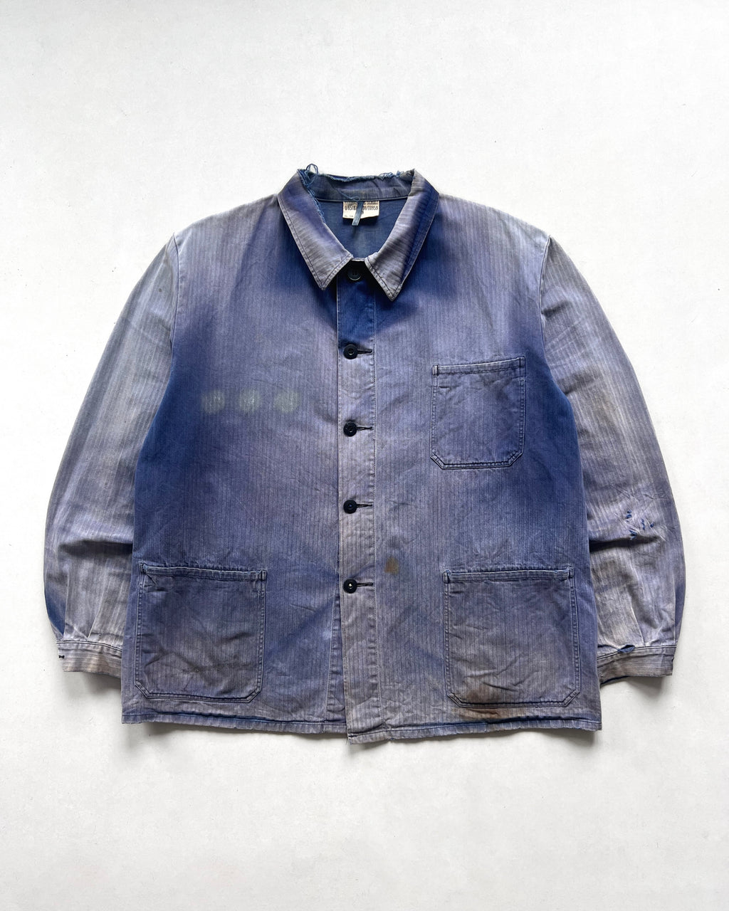 1980S SUN FADED GERMAN HBT WORK JACKET (XL)