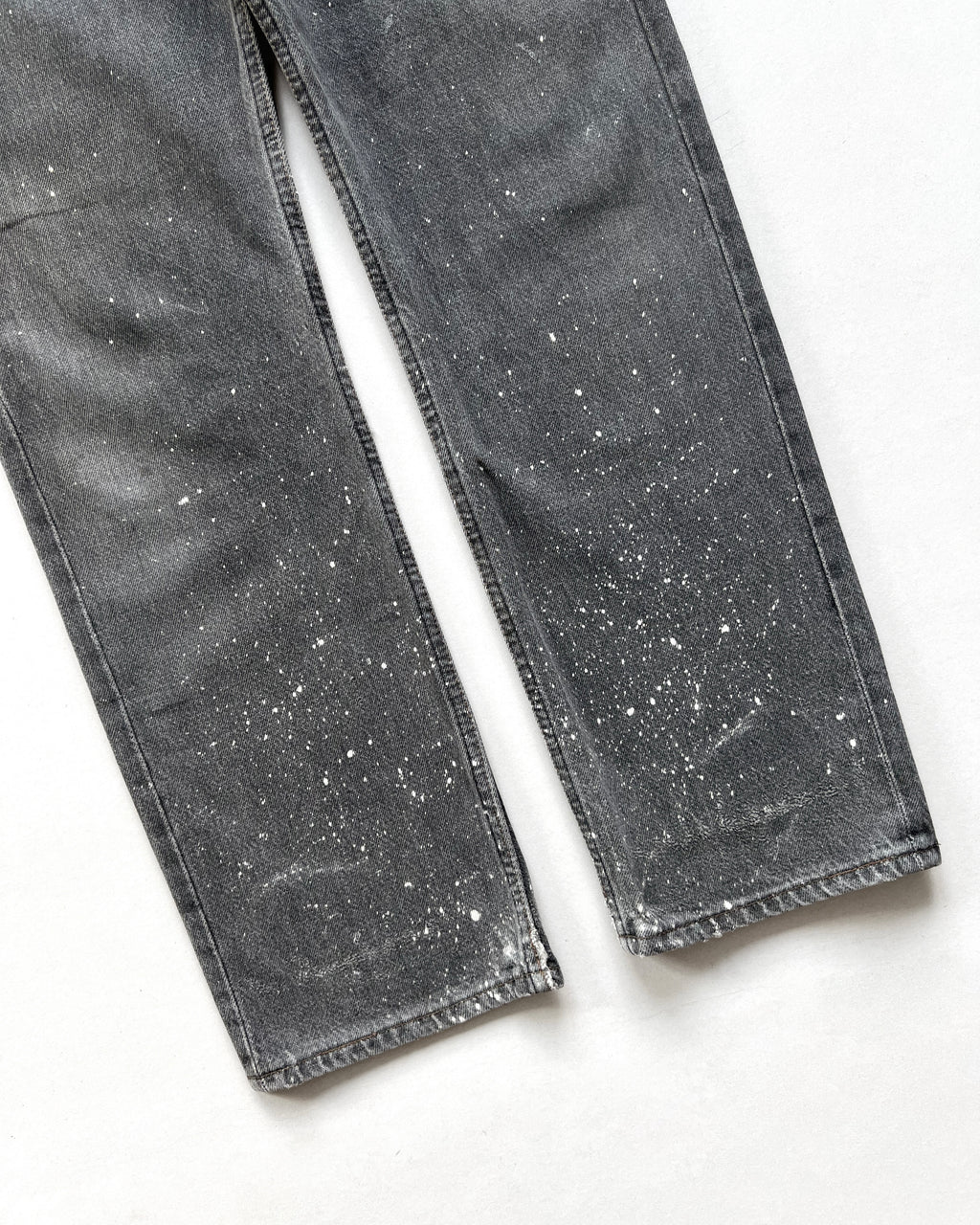 1980S FADED GREY LEVI'S 501 PAINT SPLATTER JEANS (31)