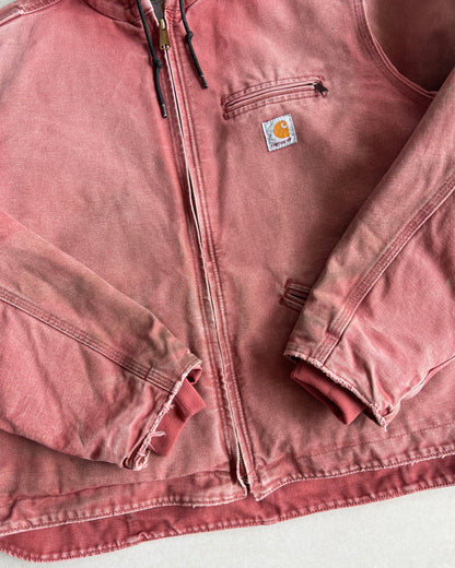 1990S SALMON PINK CARHARTT DETROIT HOODED WORK JACKET (M/L)
