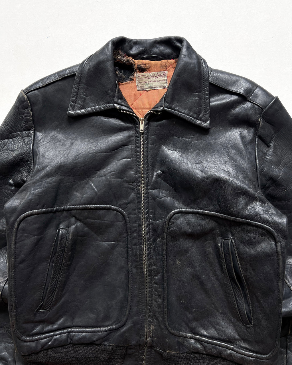 1950S FRATERNITY PREP BY SEARS LEATHER JACKET (M)