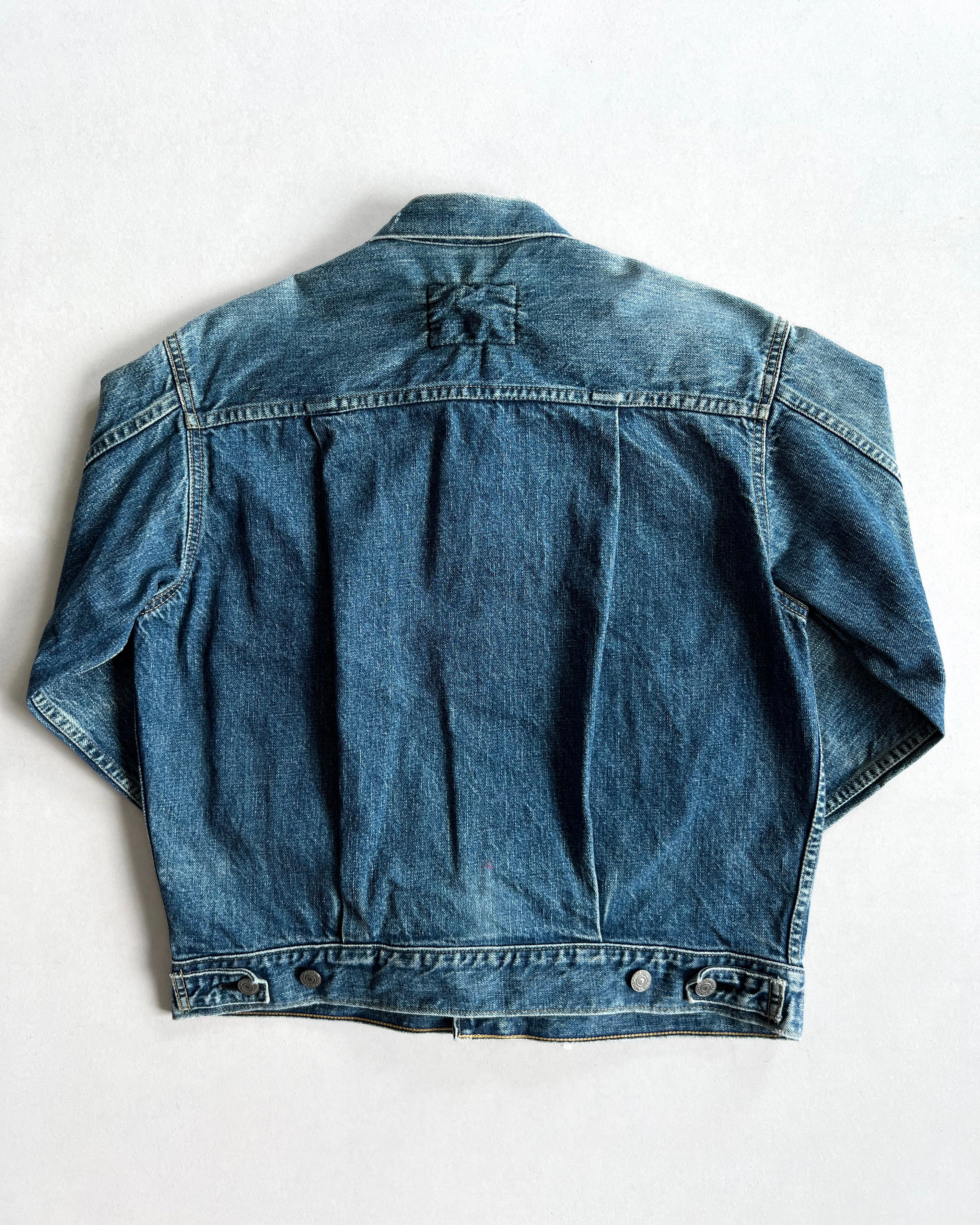 1990S FADED LEVI'S BIG E TYPE II SELVEDGE DENIM JACKET (M/L)