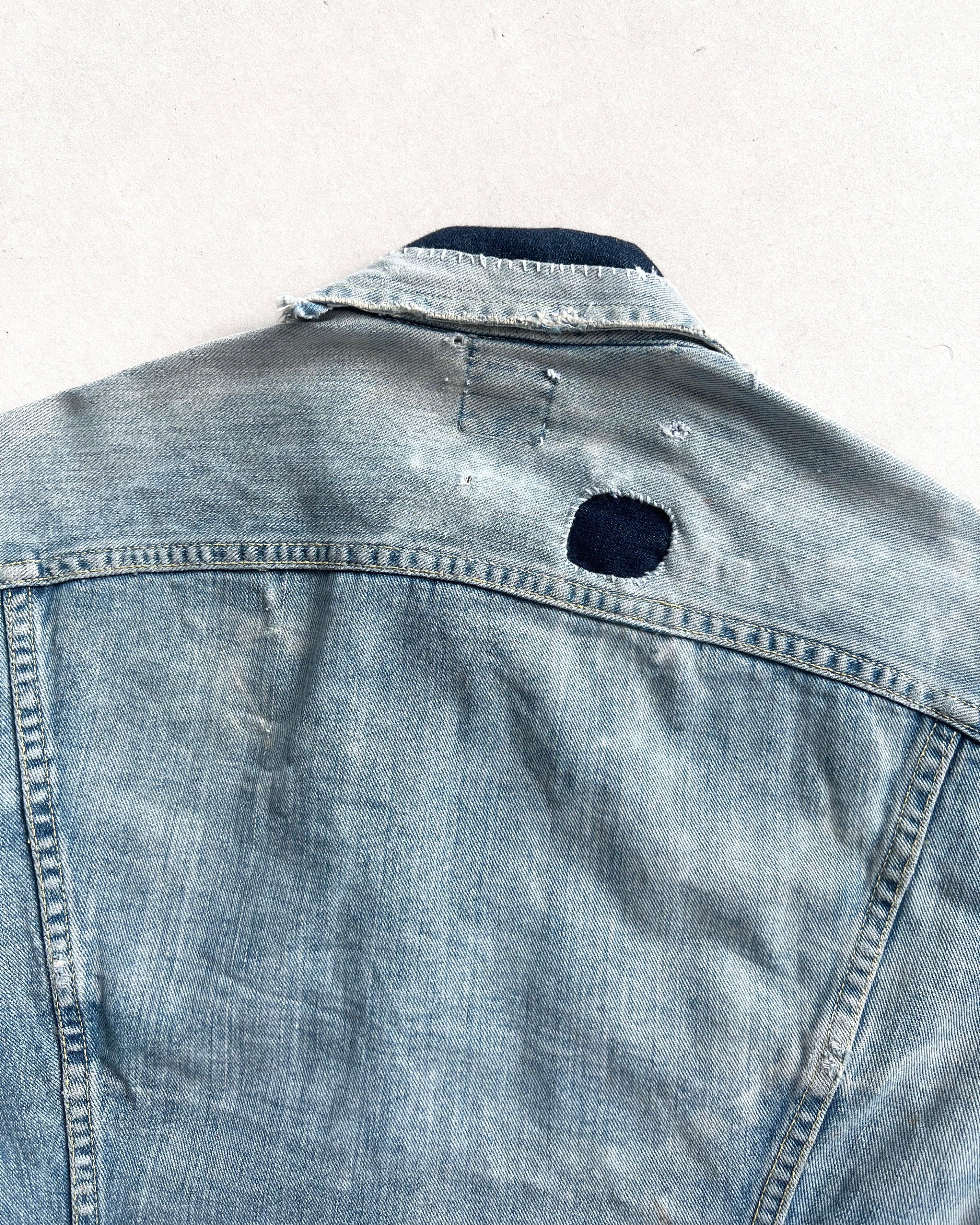 1960S SUN FADED LEE 101-J DENIM JACKET (L)