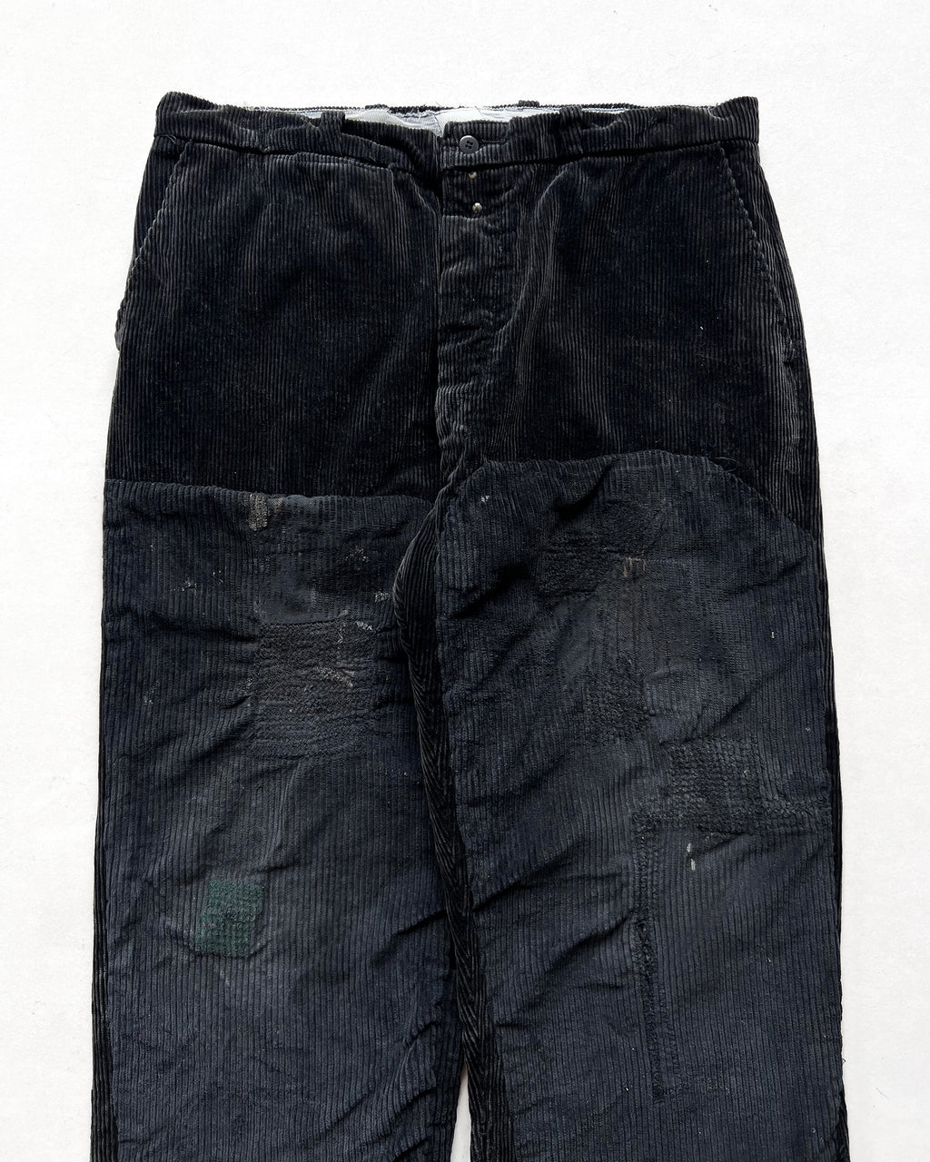 1960S FRENCH LE LABOUREUR CORDUROY DOUBLE KNEE WORK PANTS (35)