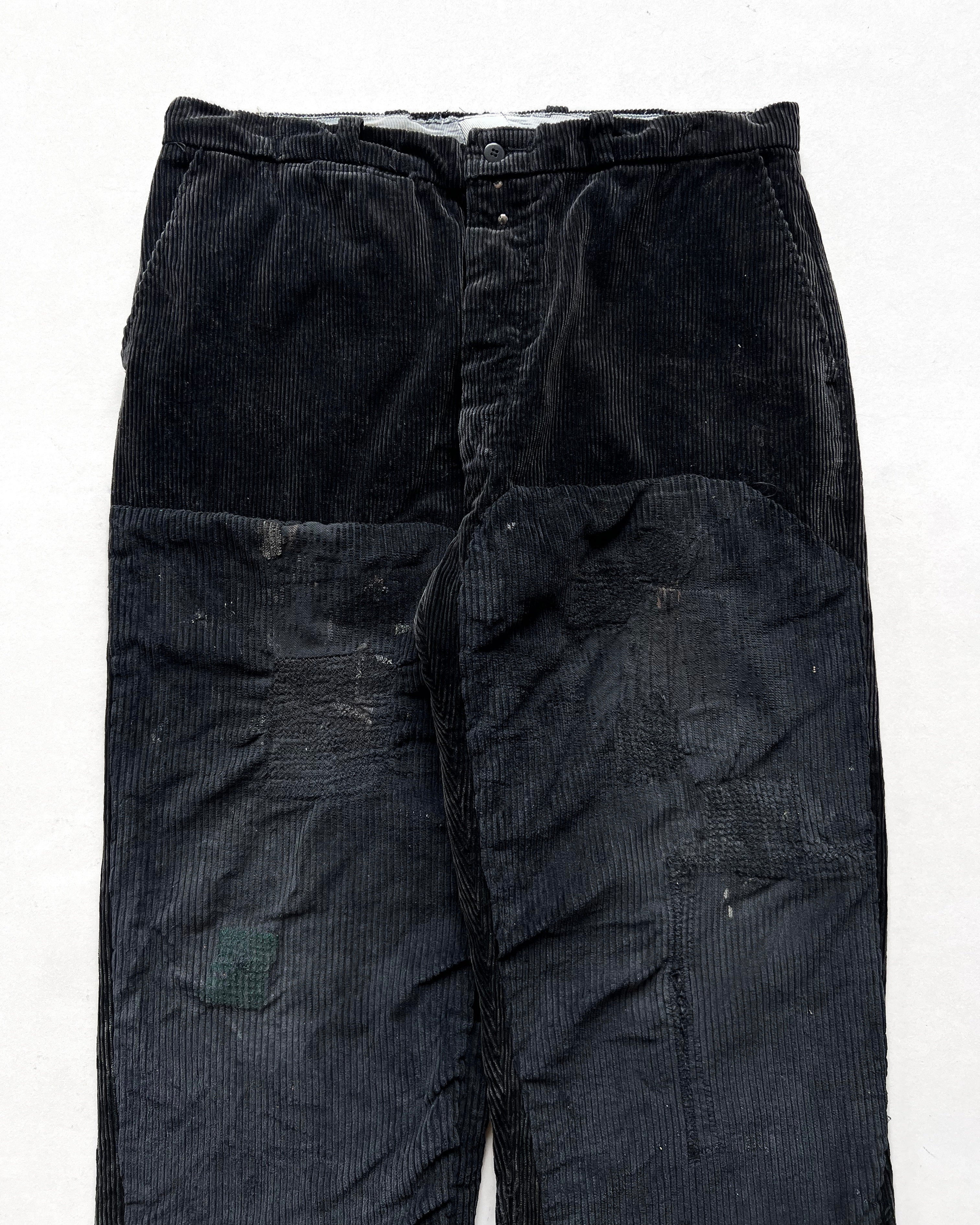 1960S FRENCH LE LABOUREUR CORDUROY DOUBLE KNEE WORK PANTS (35)