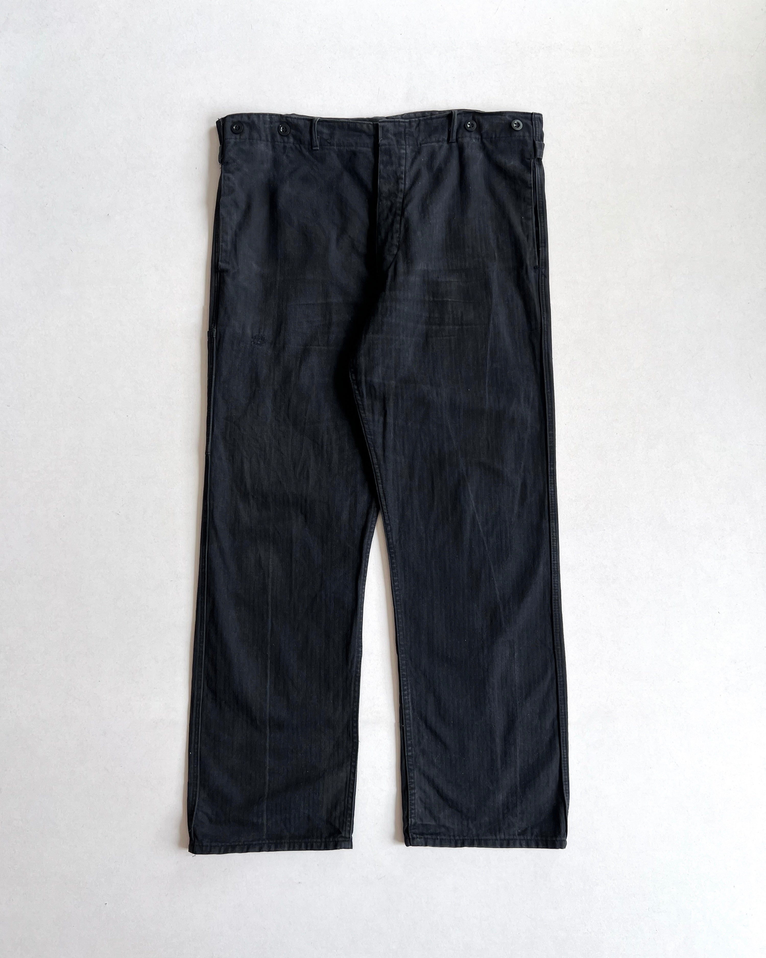 1980S BLACK GERMAN HBT CARPENTER WORK TROUSERS (30-36)