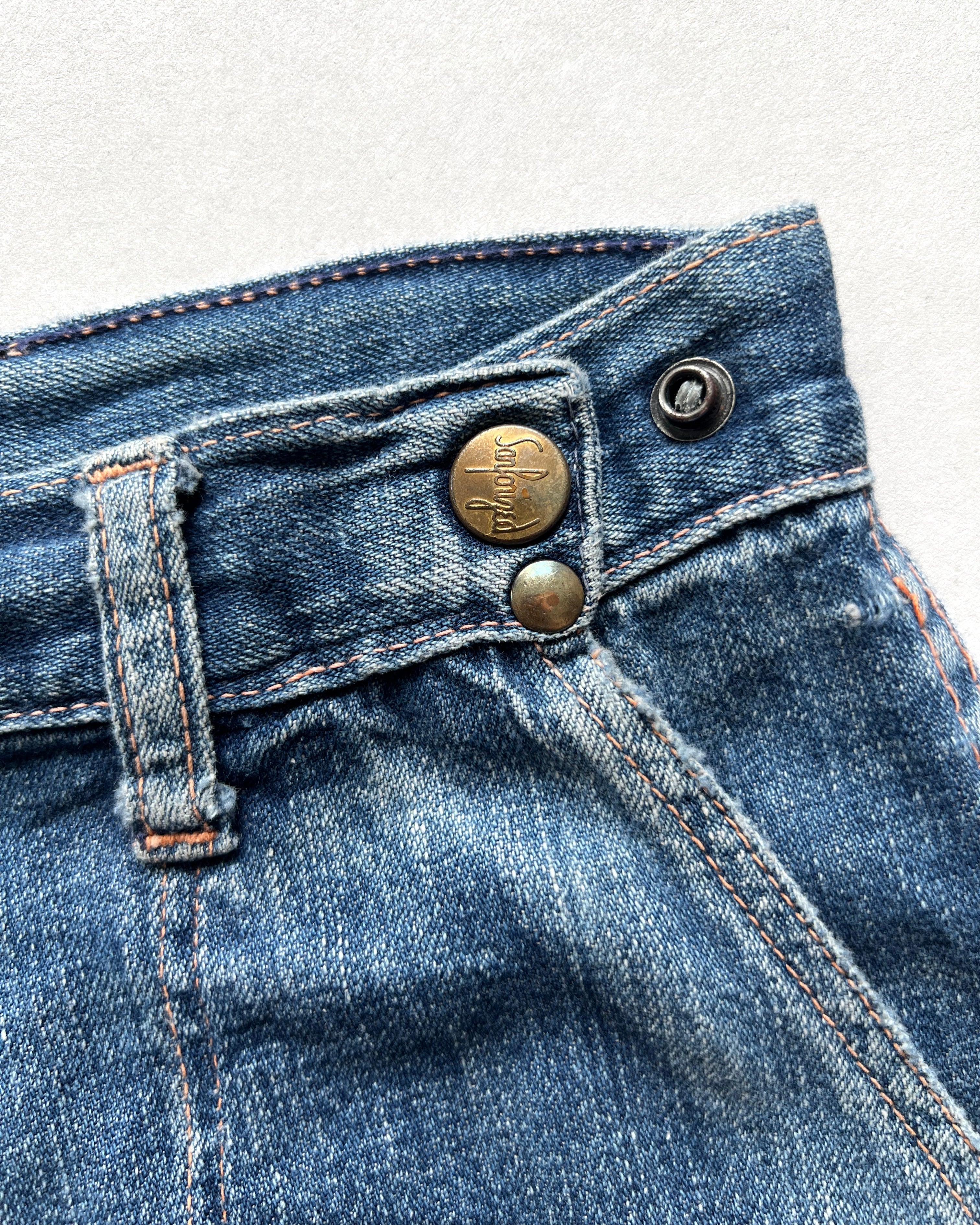 1950S LADIES BLUE BELL SIDE ZIP JEANS (26-28)
