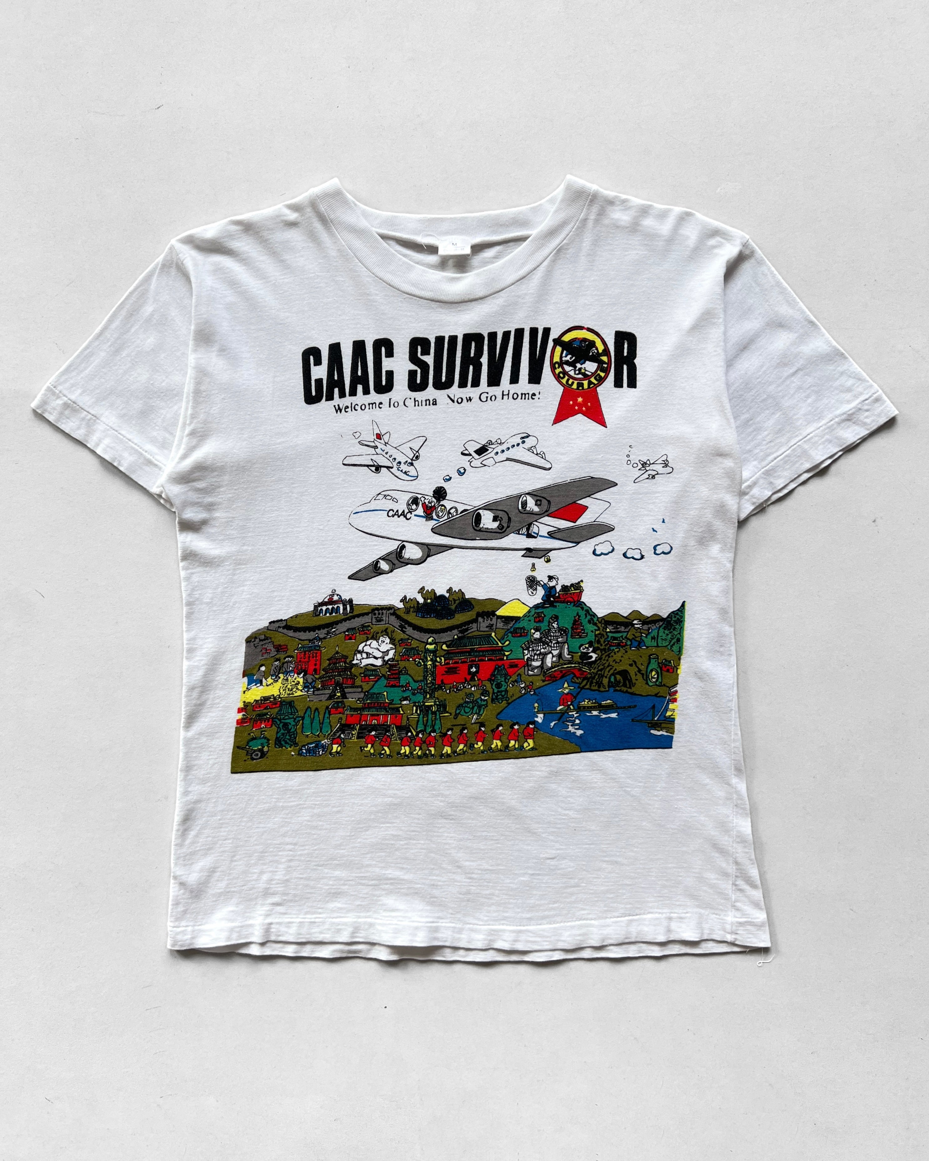 1990S 'CAAC SURVIVOR' SINGLE STITCH TEE (M)