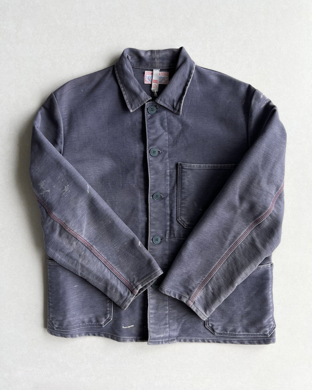 1960S FADED GREY/PURPLE MOLESKN FRENCH WORKWEAR (L)