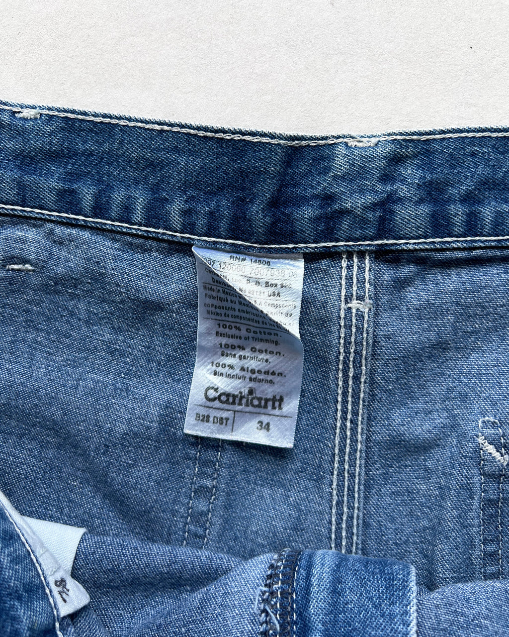 2000S CARHARTT DENIM CARPENTER SHORT (34)
