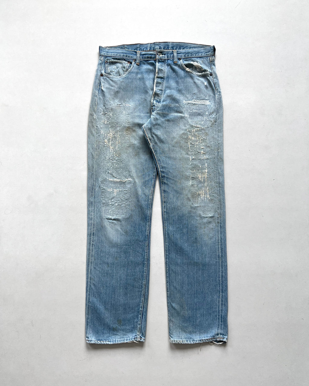 1970S LEVI'S 501 REDLINE SELDVEDGE REPAIRED JEANS (36)