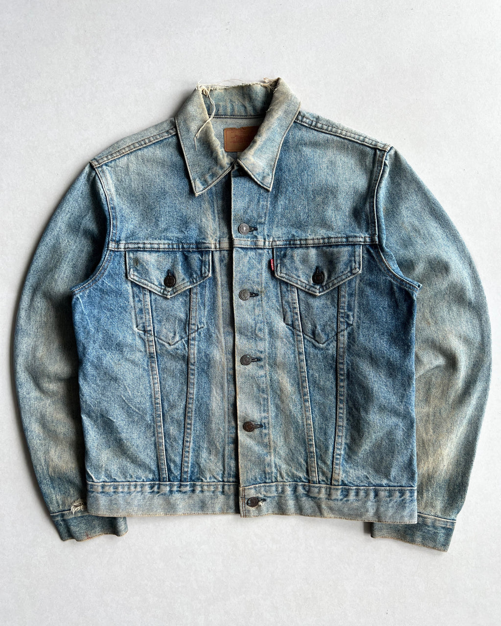 1980S SUN FADED LEVI'S TYPE III DENIM TRUCKER JACKET (L)