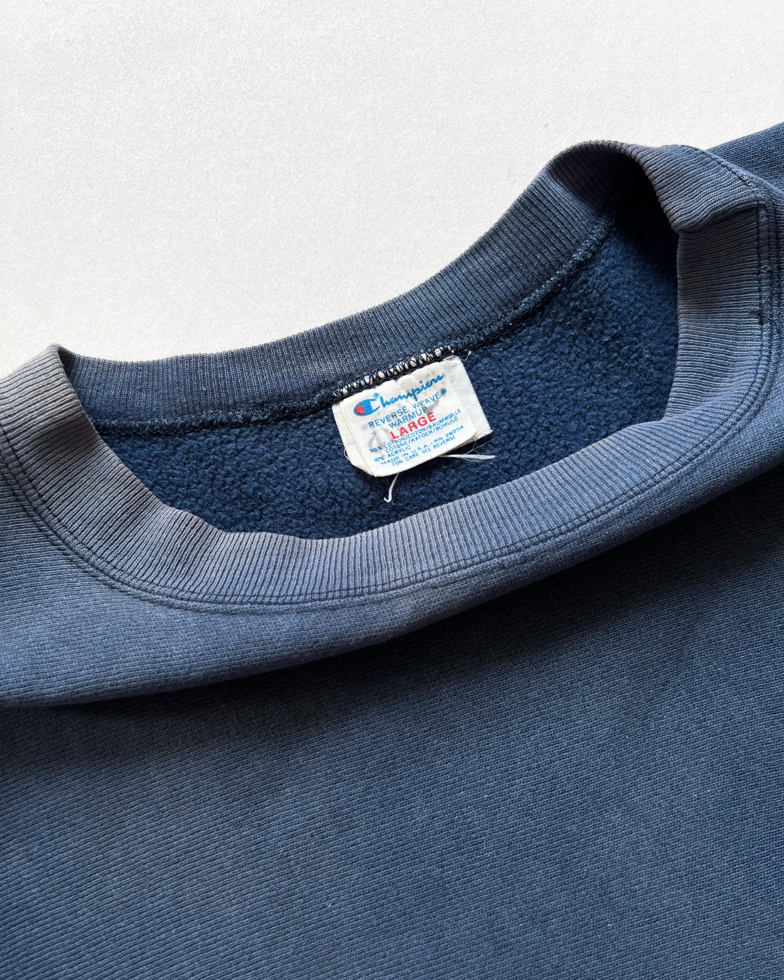 1980S CHAMPION SUN FADED REVERSE WEAVE LOGO SWEATSHIRT (L)