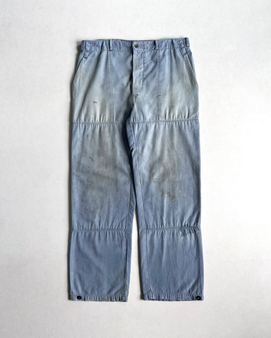 1970S FADED FRENCH DOUBLE KNEE WORK TROUSERS (30-35)