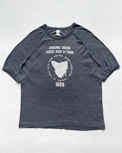 1980S 'GUIDE DOGS ASSOCIATION' RAGLAN RINGER TEE (L)