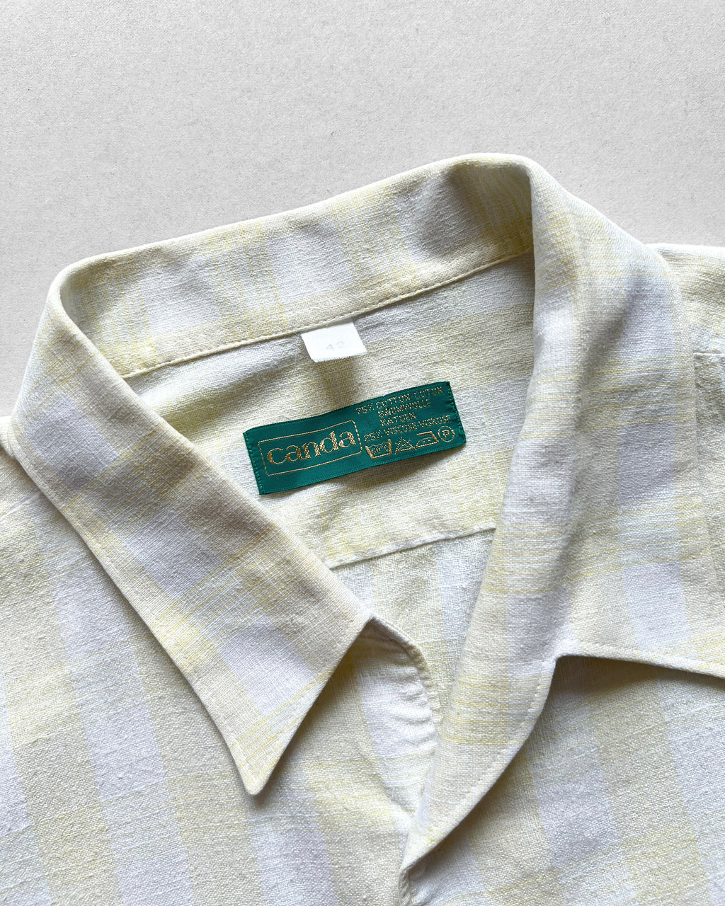 1970S CANDA YELLOW STRIPES SHIRT (L)