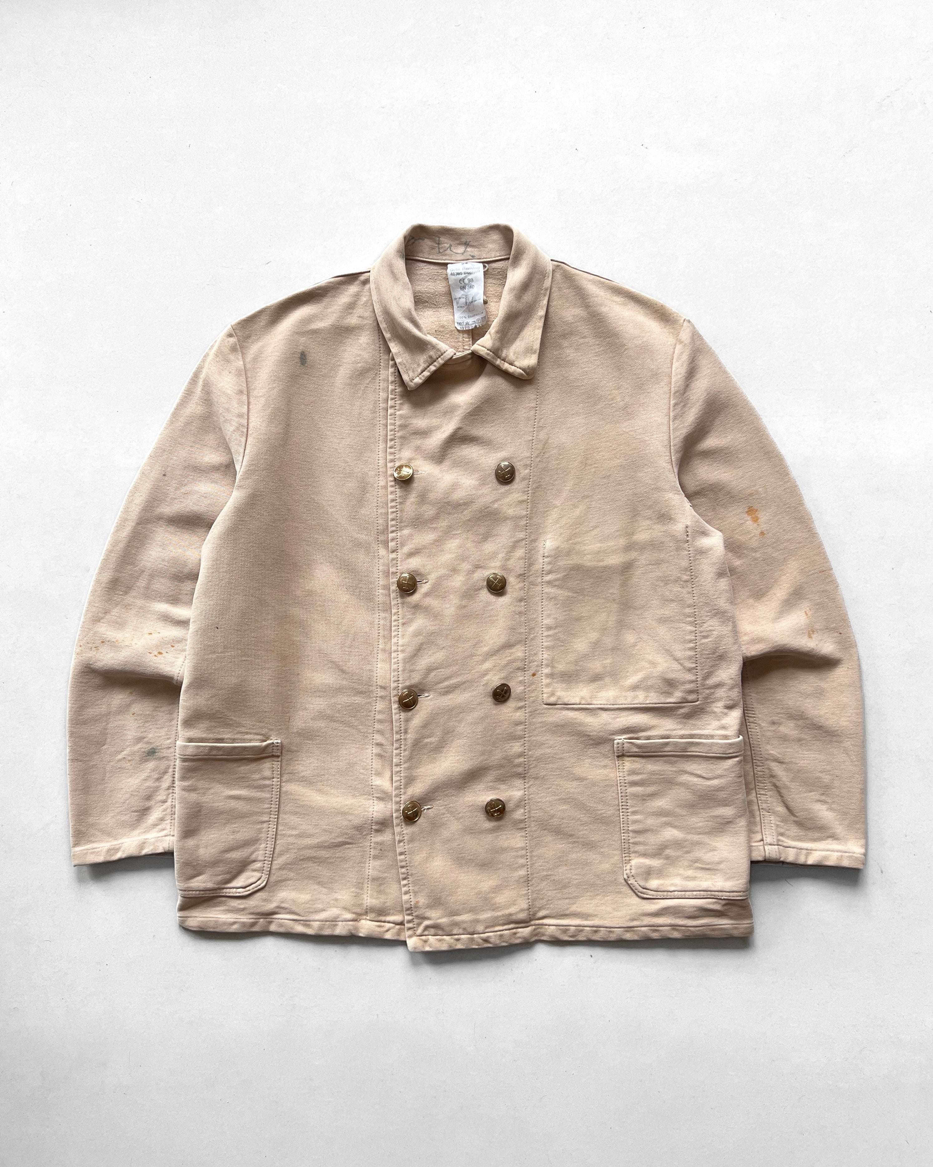 1970S GERMAN MOLESKIN DOUBLE BREASTED WORK JACKET (L)