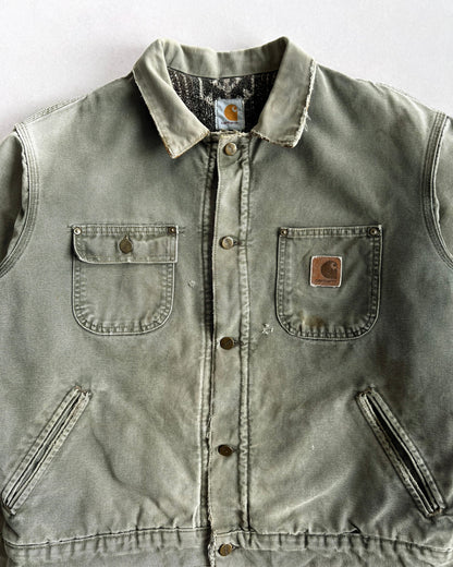 1990S FADED CARHARTT DISTRESSED WORK JACKET (L)