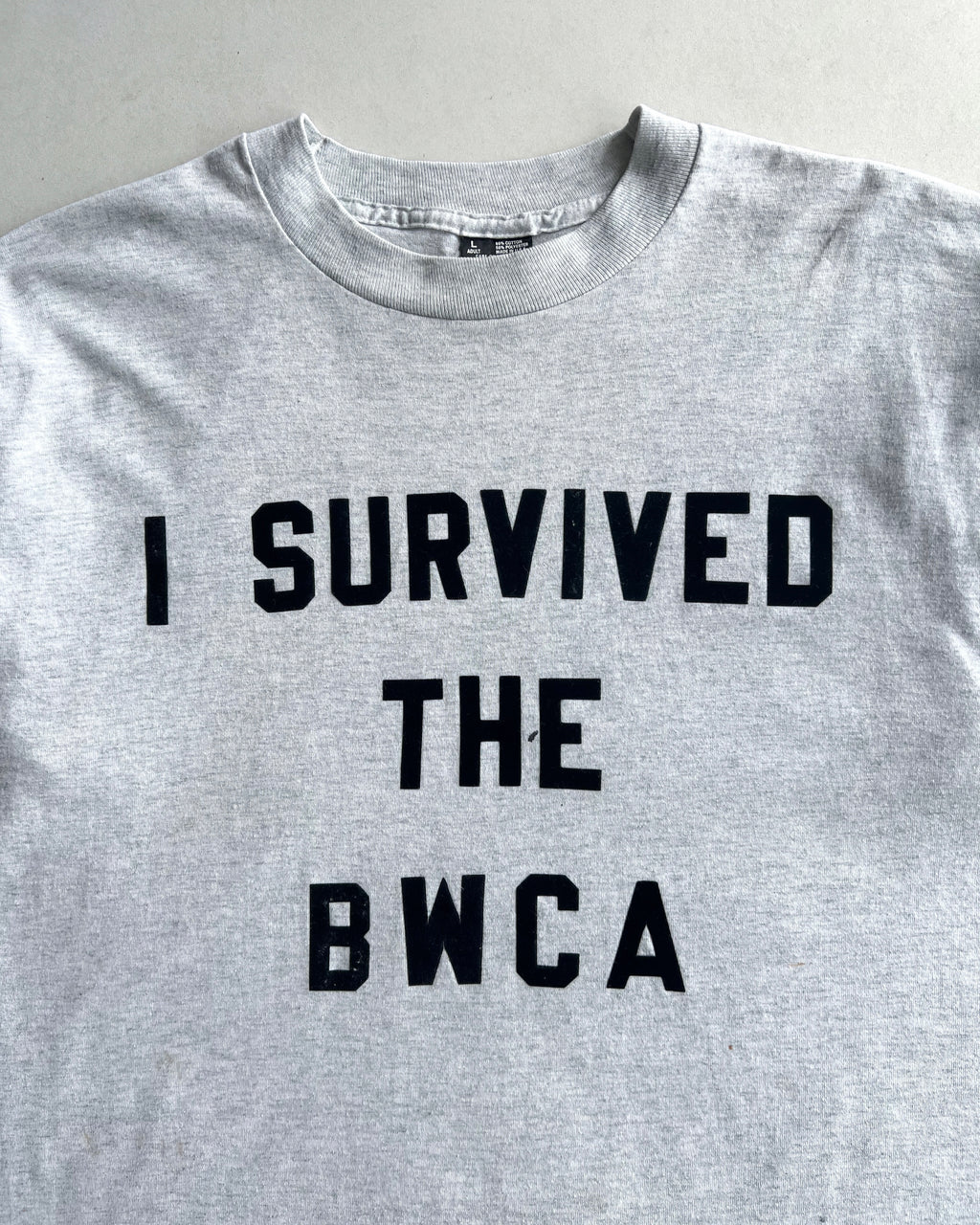 1990S 'I SURVIVED THE BWCA' SINGLE STITCH TEE (L)