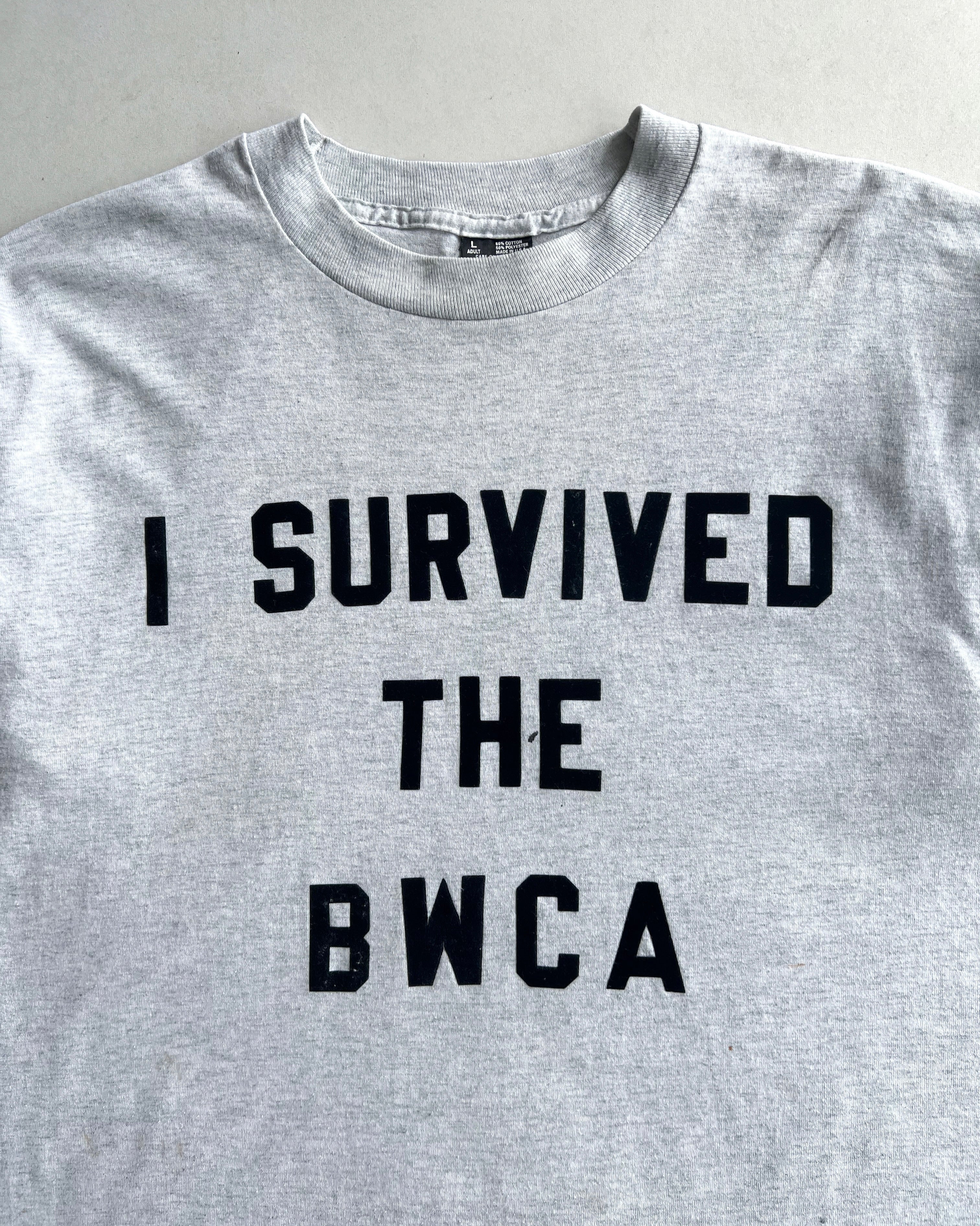 1990S 'I SURVIVED THE BWCA' SINGLE STITCH TEE (L)