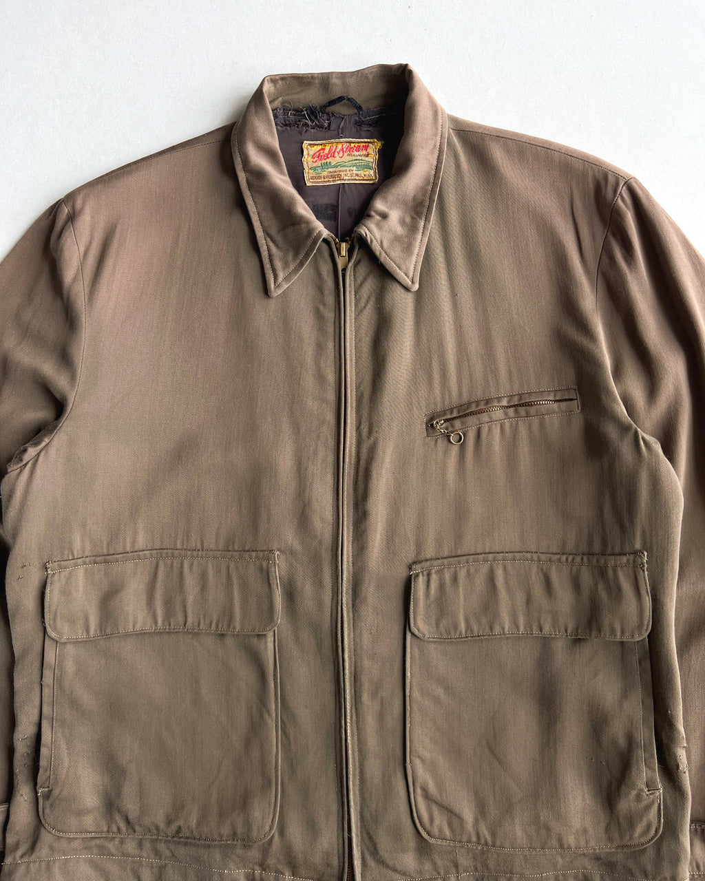 1950S FIELD STREAM RAYON GABARDINE JACKET (L)