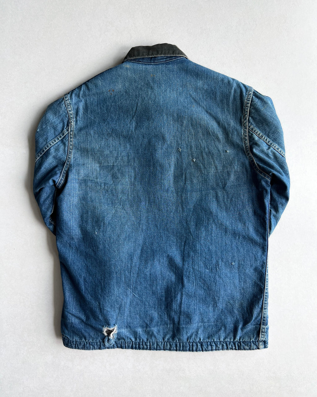 1950S FADED DENIM WORK CHORE JACKET (M/L)
