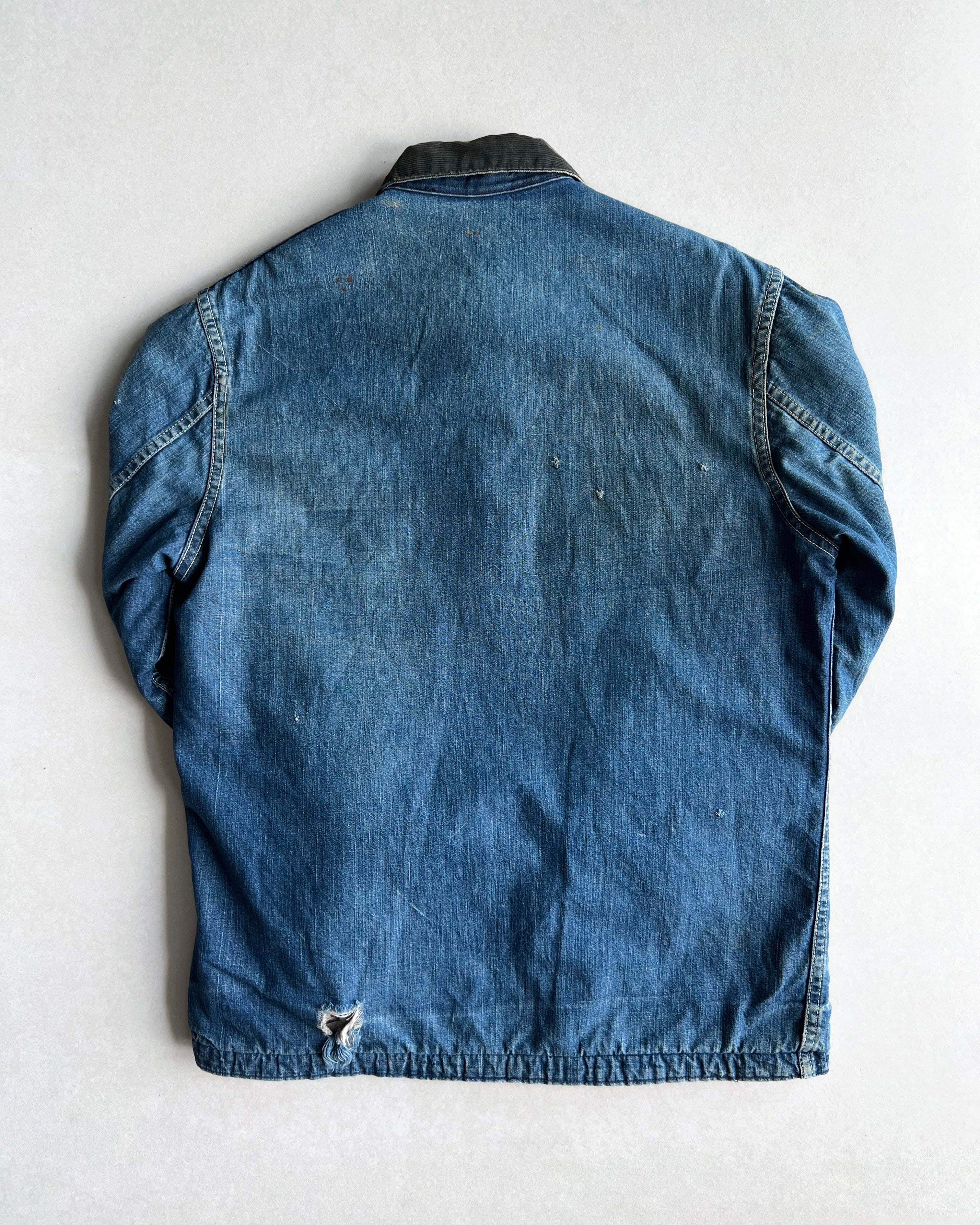 1950S FADED DENIM WORK CHORE JACKET (M/L)