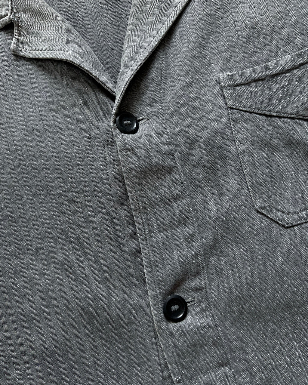 1940S FRENCH HBT V POCKET WORK JACKET (M)