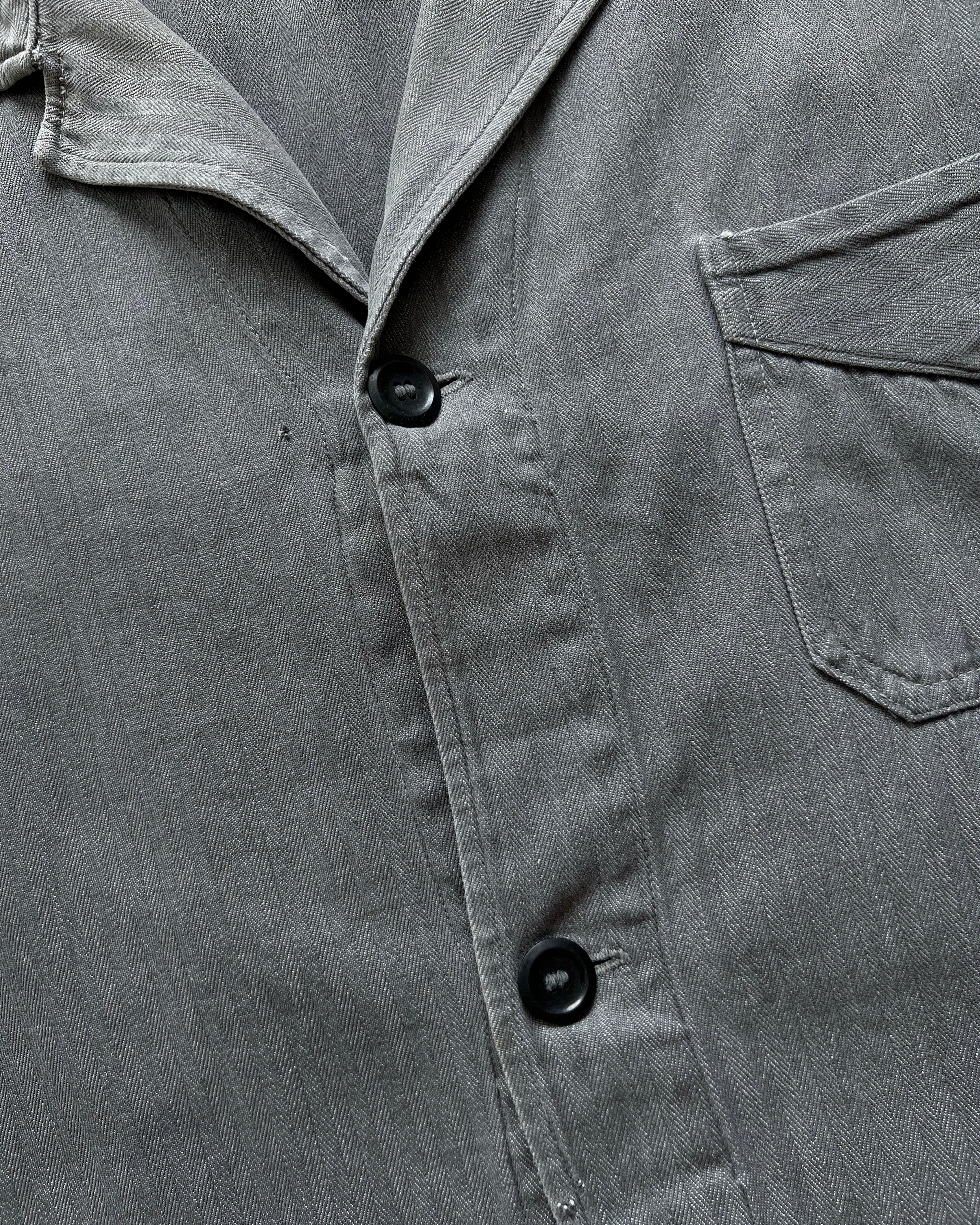 1940S FRENCH HBT V POCKET WORK JACKET (M)