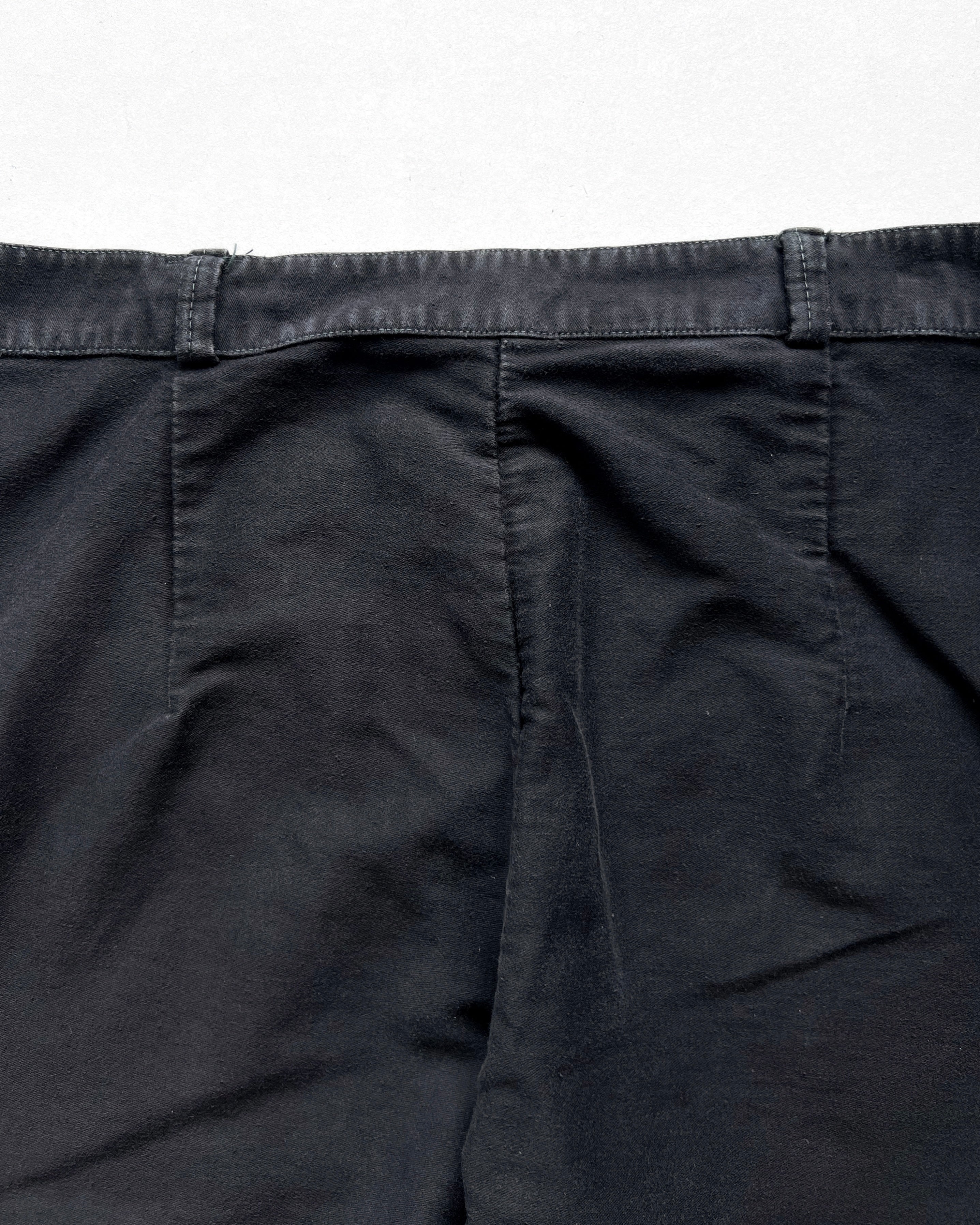 1960S BLACK EUROPE MOLESKIN DOUBLE KNEE PANTS (36)