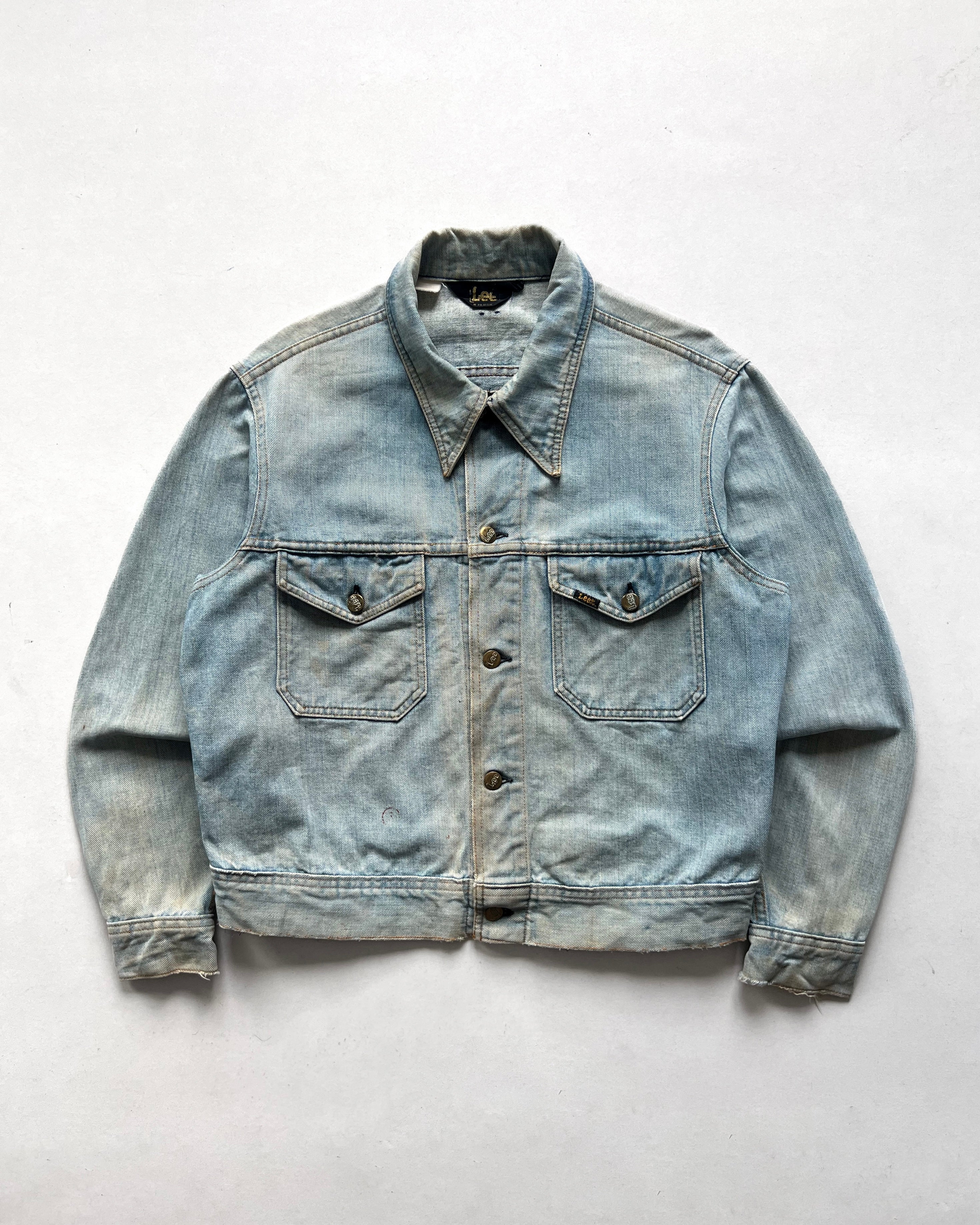 1970S FADED LEE DOUBLE POCKET DENIM JACKET (L)