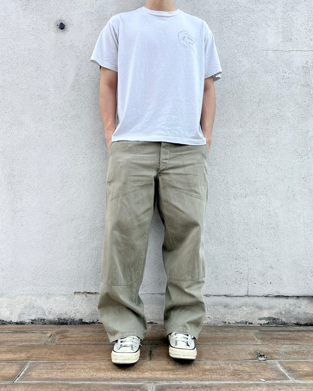 1950S FRENCH DOUBLE KNEE WORK PANTS (33)