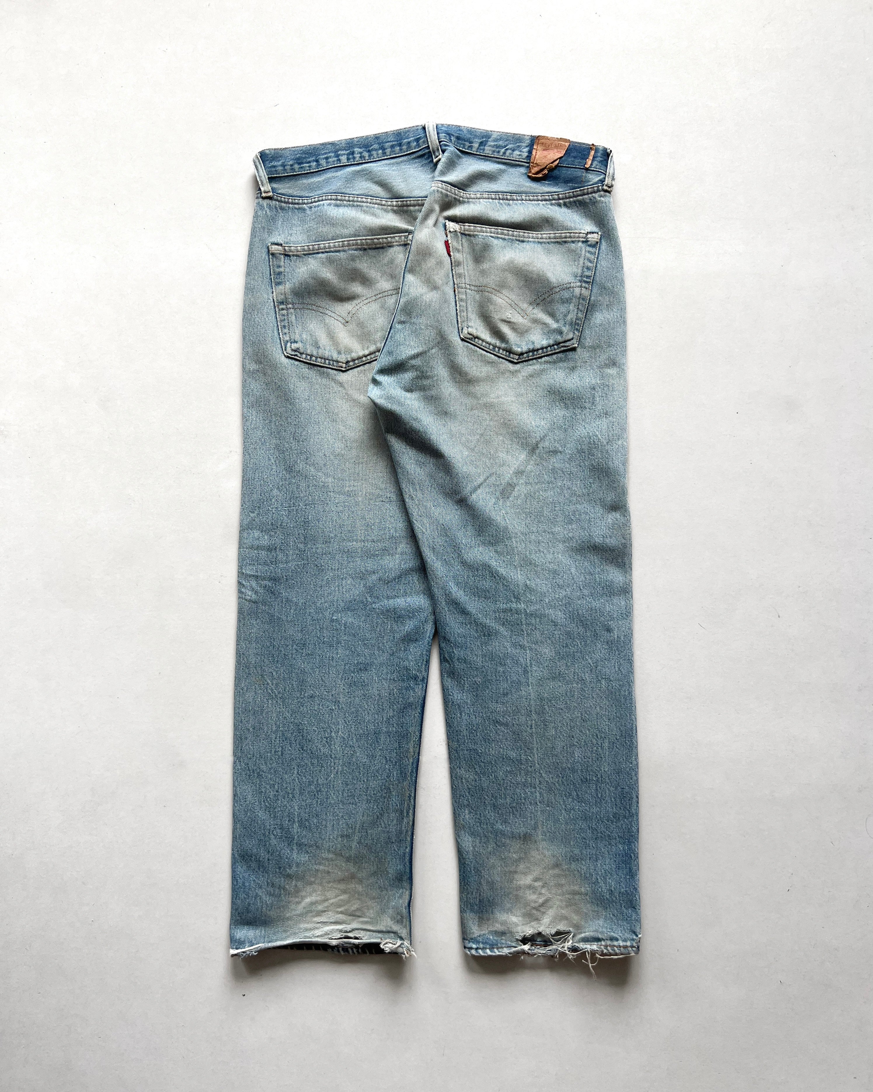 1980S LEVI'S 501 REDLINE SELVEDGE REPAIRED JEANS (36)