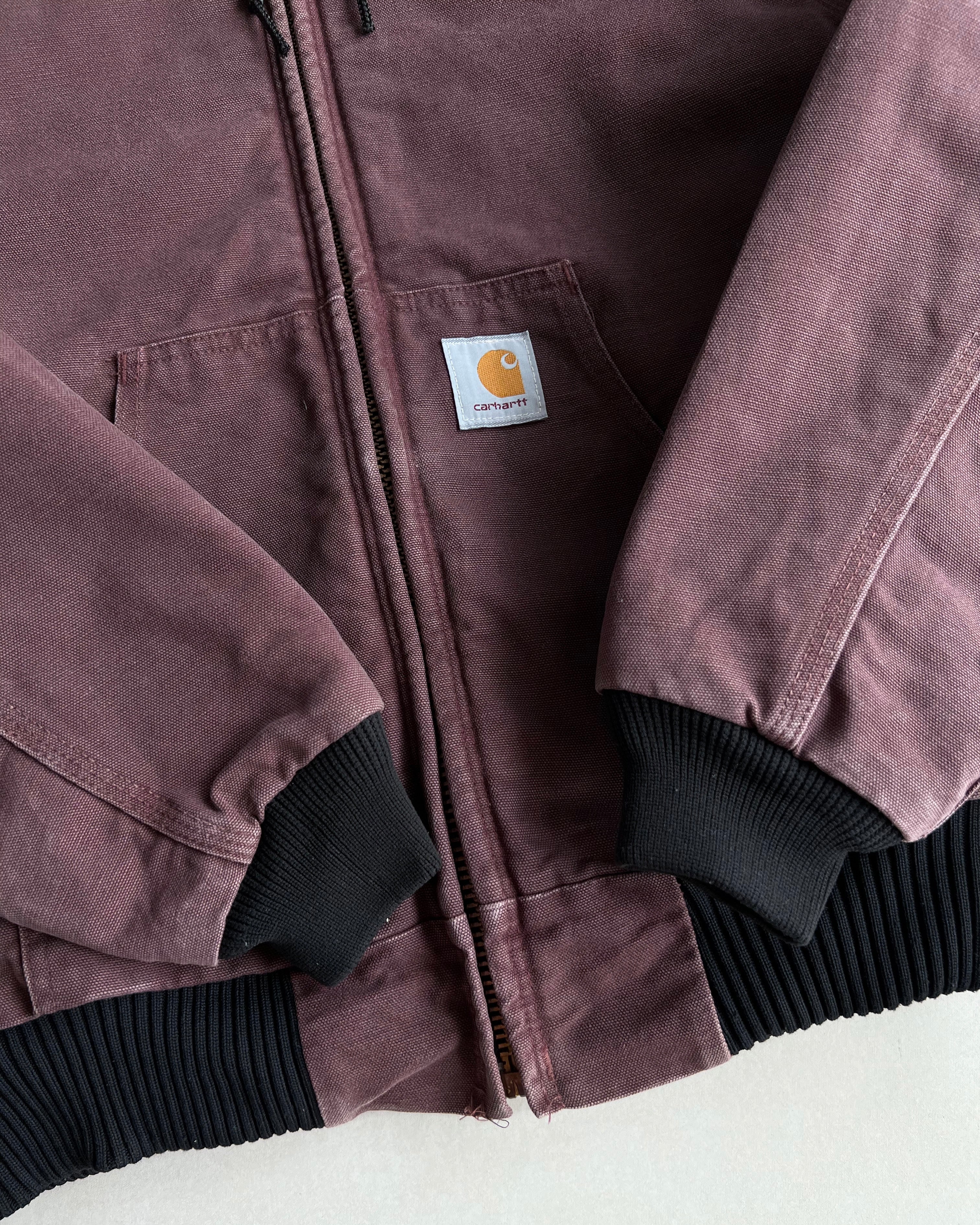 1990S MAROON CARHARTT HOODED WORK JACKET (M/L)