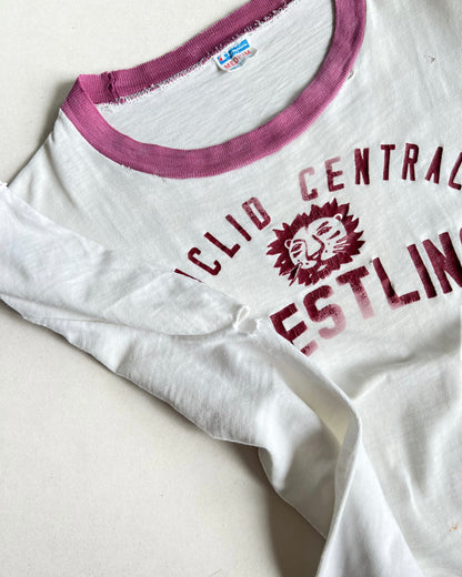 1970S CHAMPION 'EUCLID CENTRAL WRESTLING' BLUE BAR TEE (M)