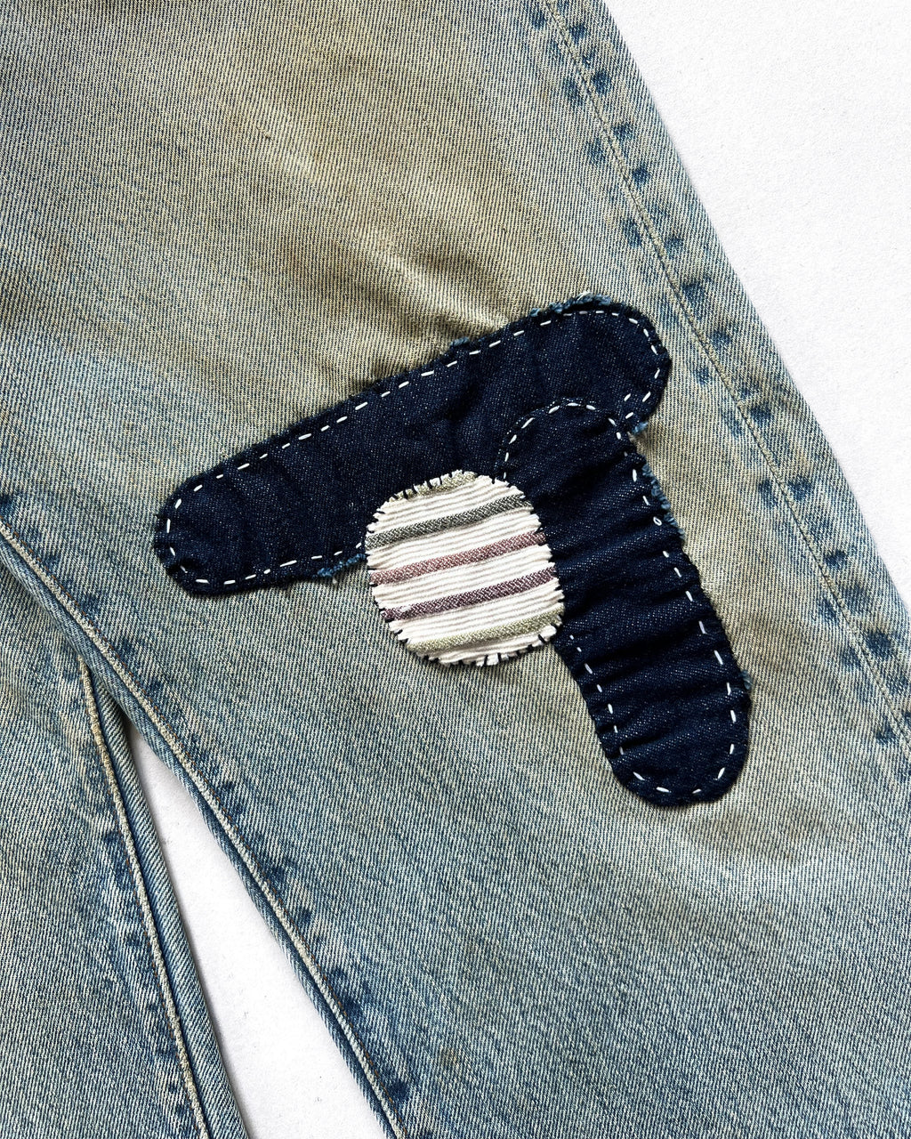 1980S LEVI'S 501 REDLINE SELVEDGE REPAIRED JEANS (32)