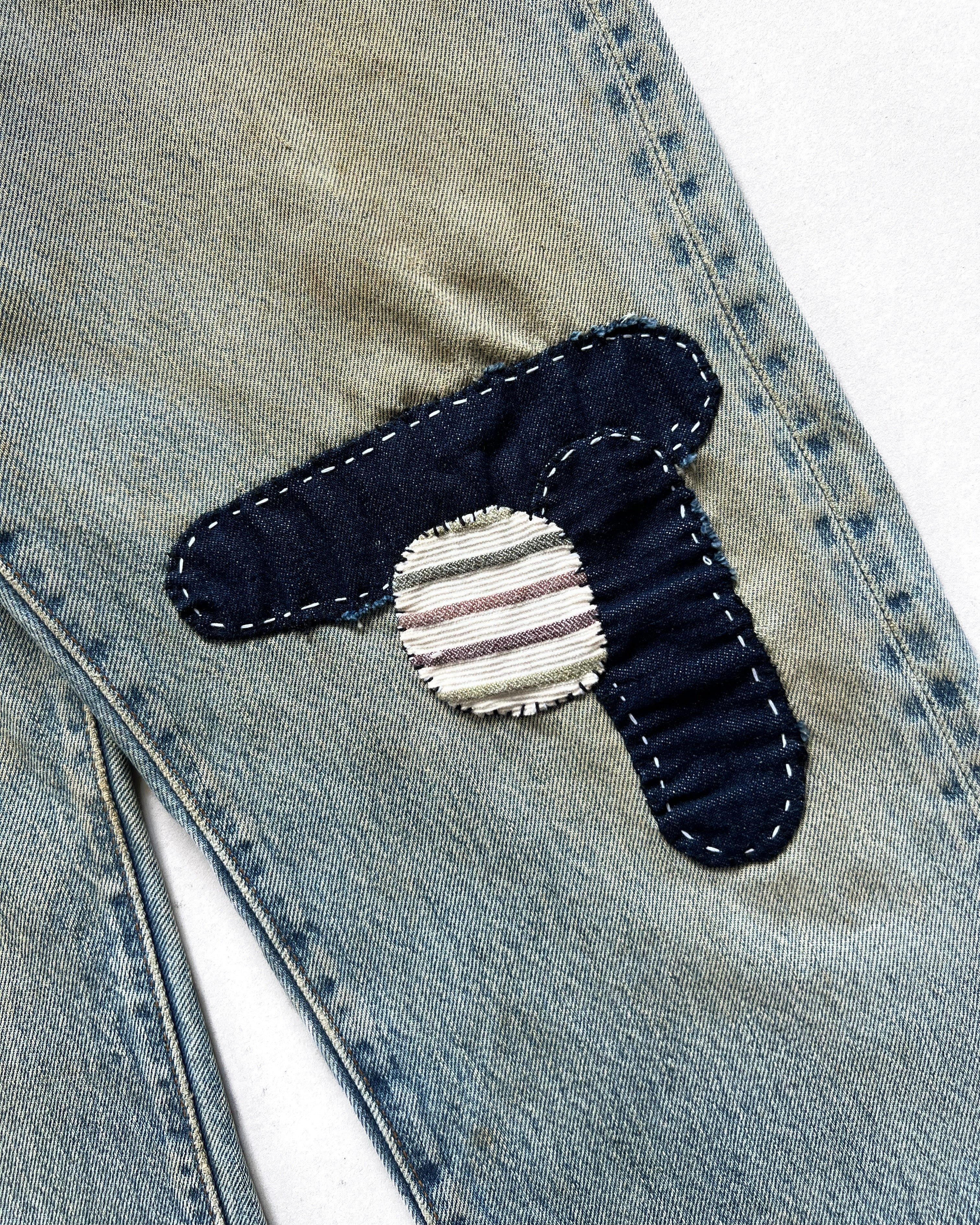 1980S LEVI'S 501 REDLINE SELVEDGE REPAIRED JEANS (32)