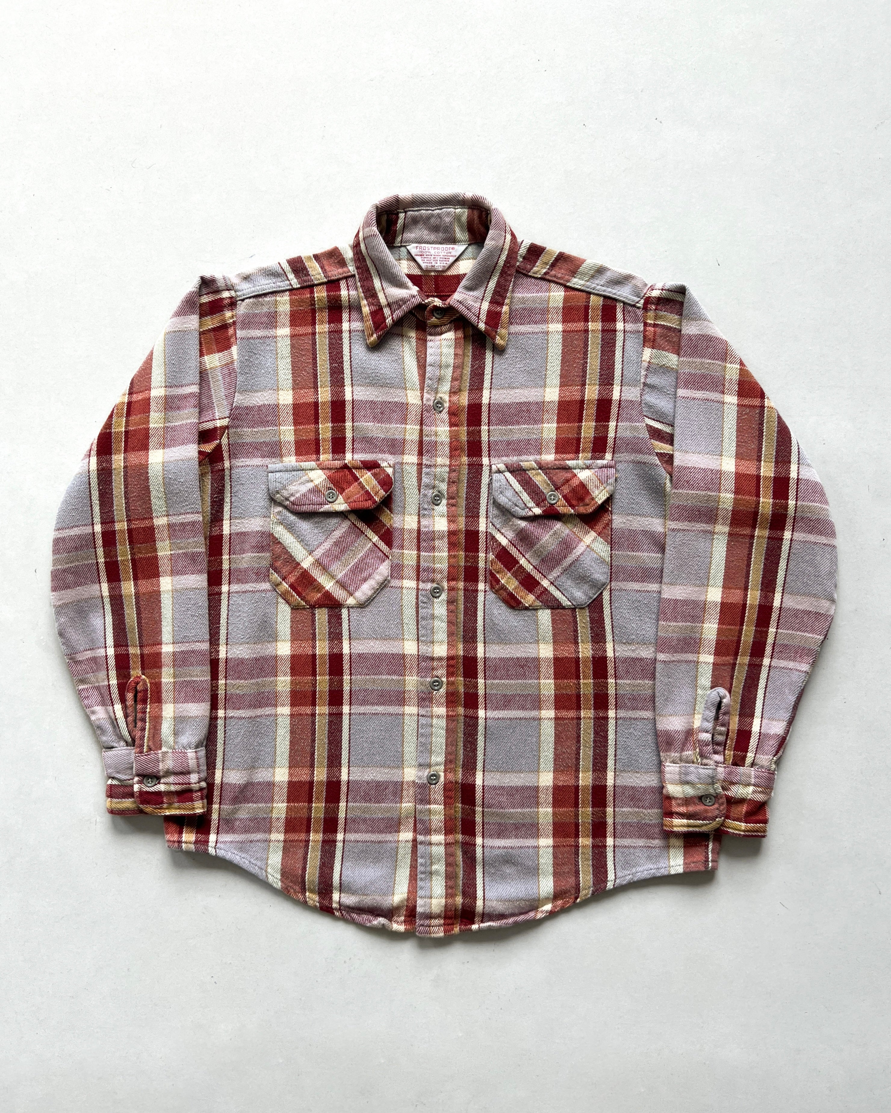 1970S FROSTPROOF PLAID FLANNEL SHIRT (M)