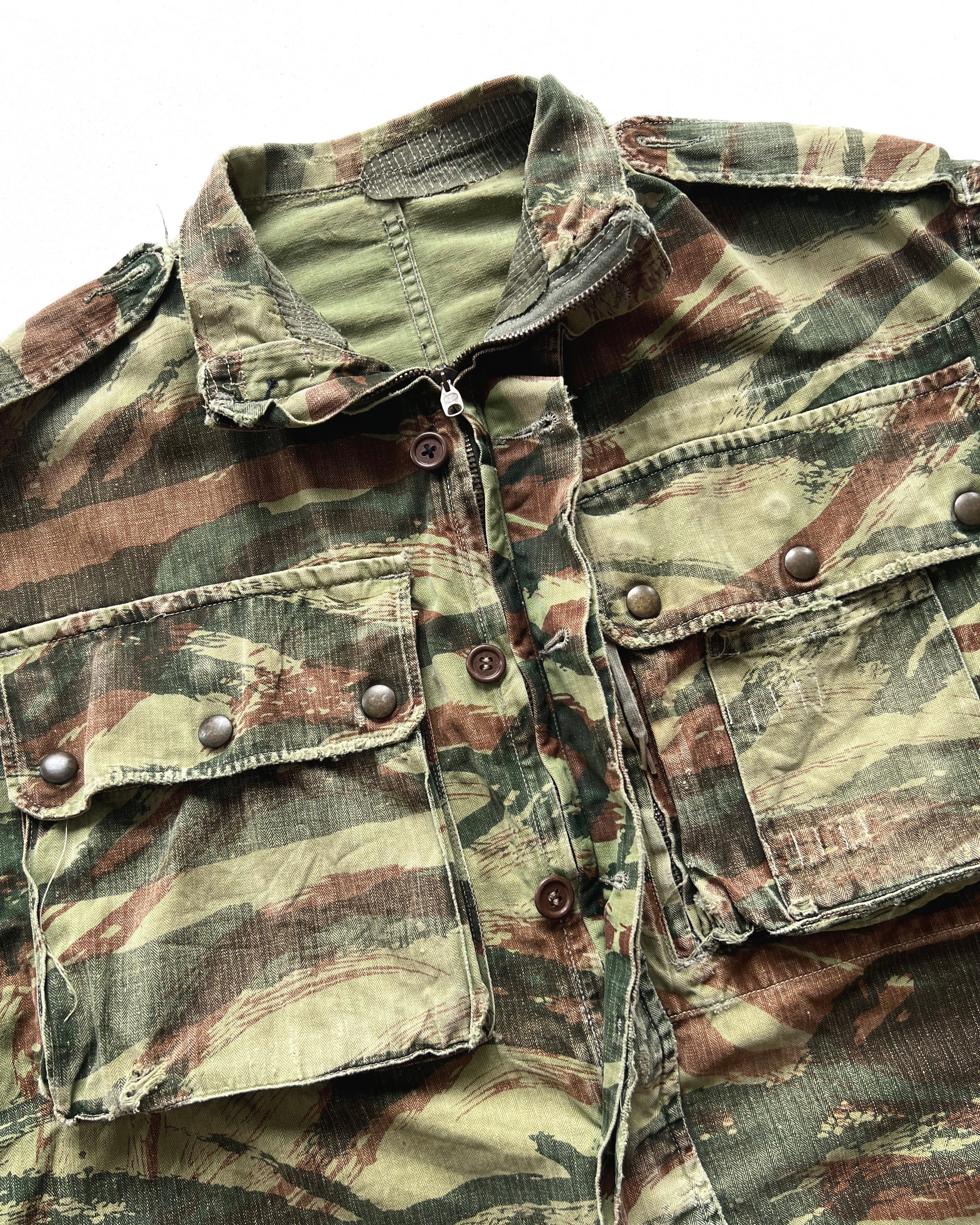 1950S FRENCH LIZARD CAMO PARATROOPER JACKET (L)