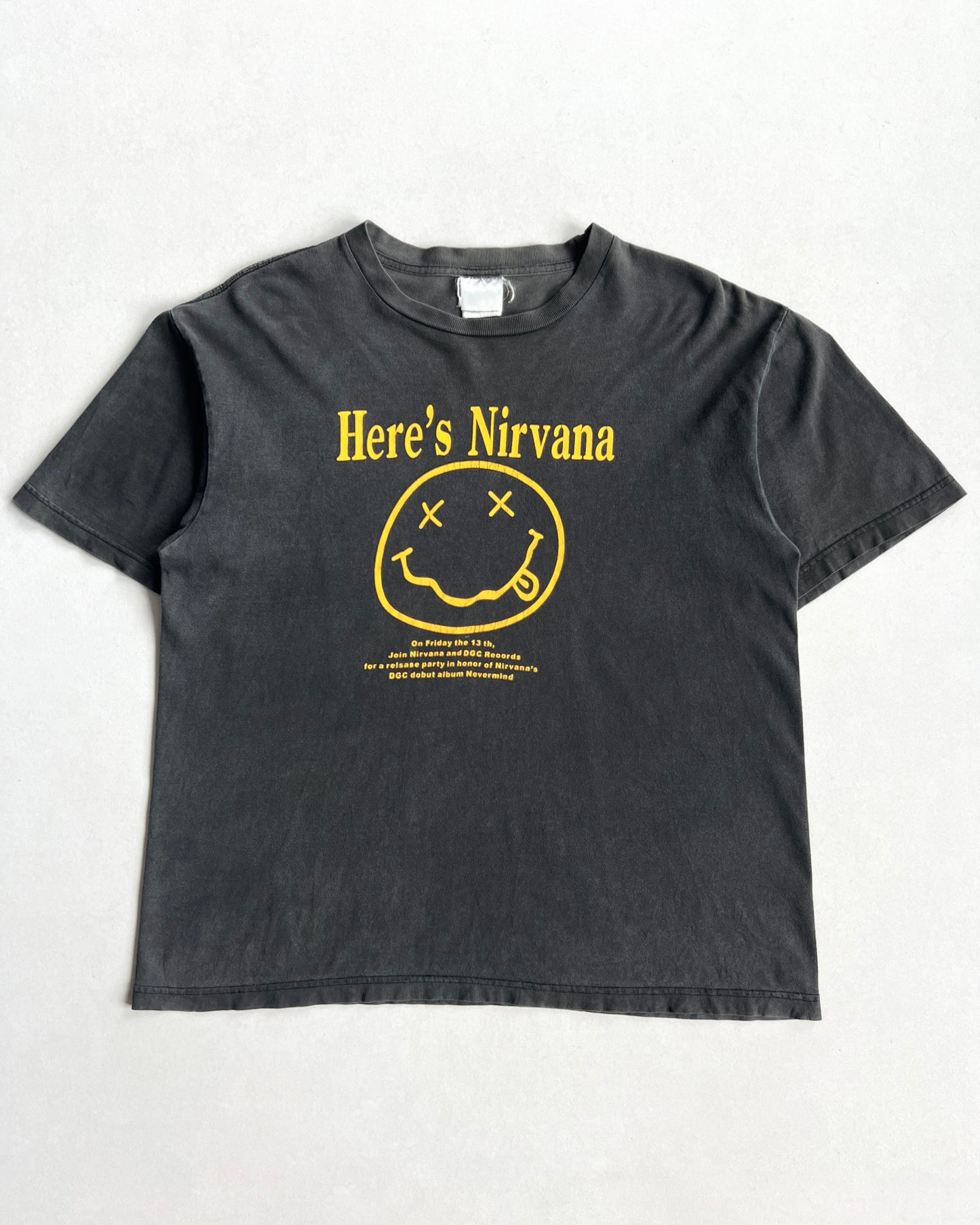 2000S FADED 'HERE'S NIRVANA' TEE (L)