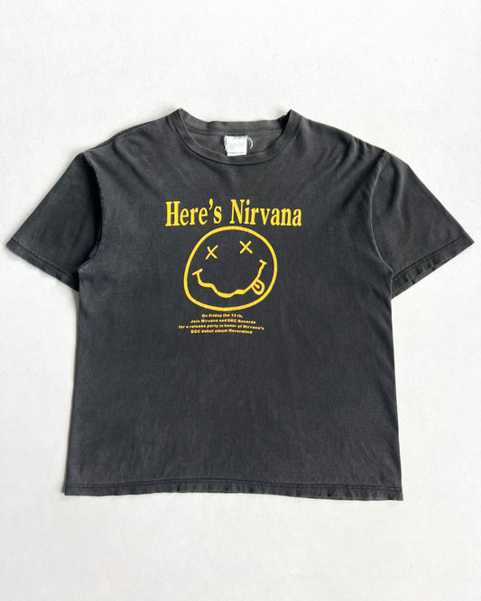 2000S FADED 'HERE'S NIRVANA' TEE (L)