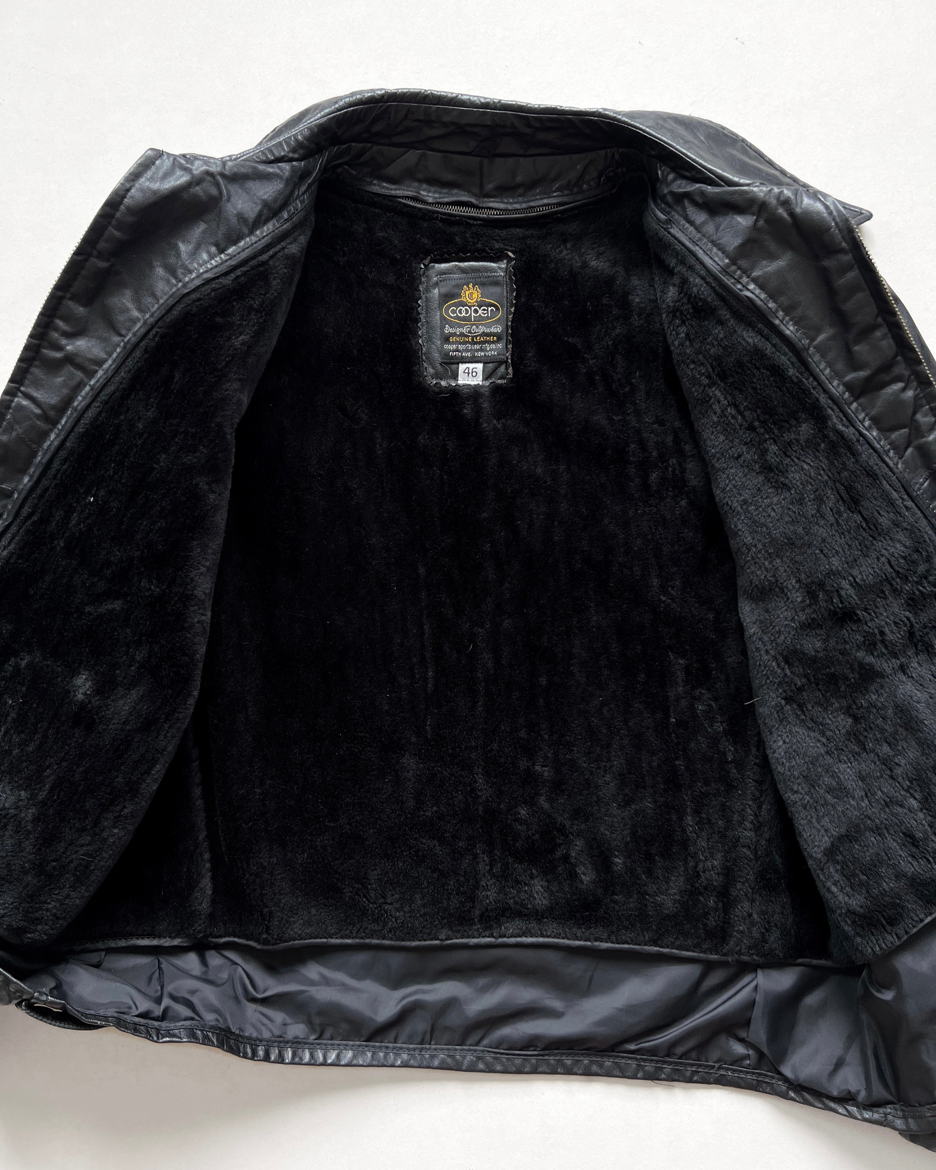 1970S COOPER MULTI-POCKETS LEATHER JACKET (XL)