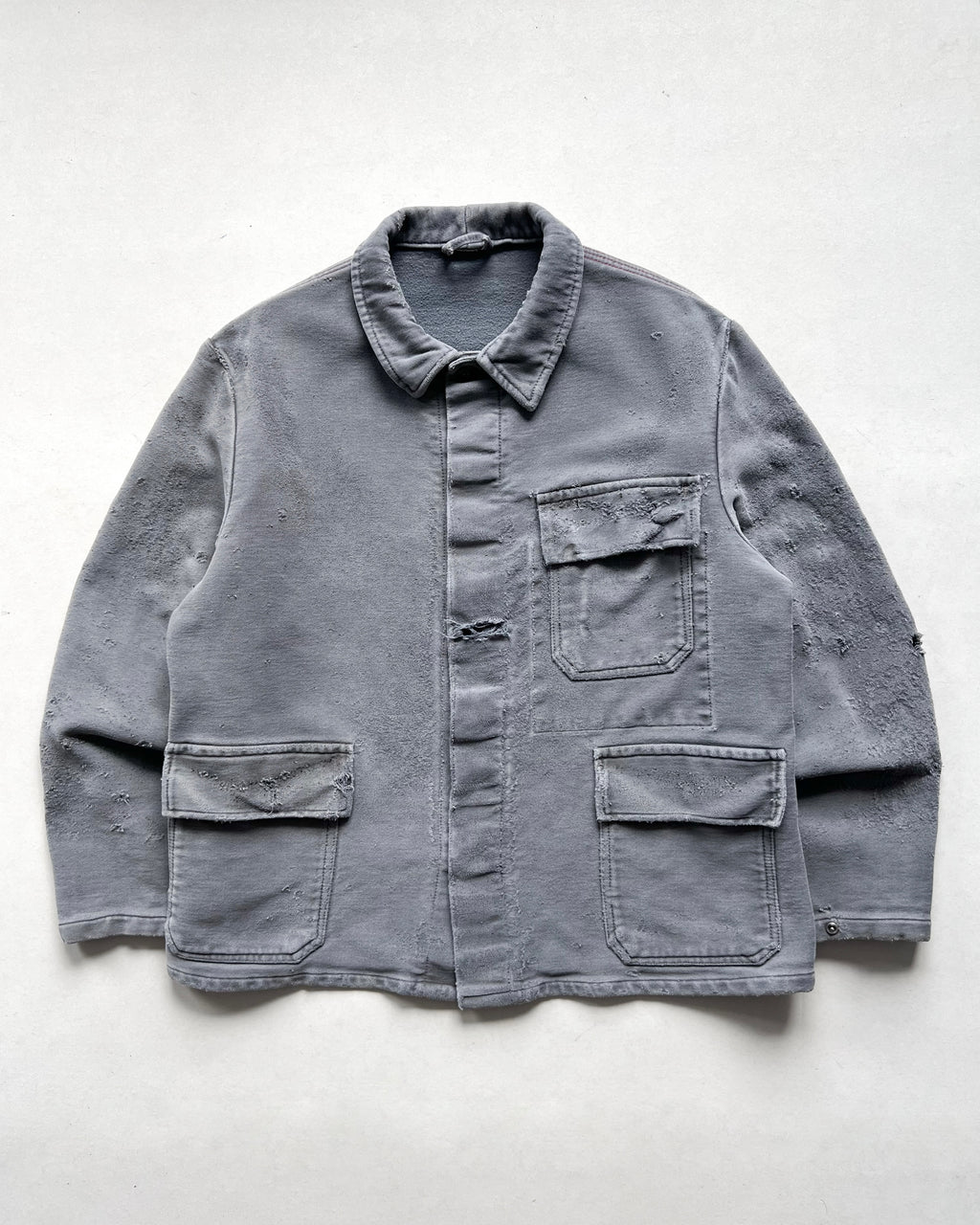 1960S GERMAN MOLESKIN DISTRESSED WORK JACKET (L)