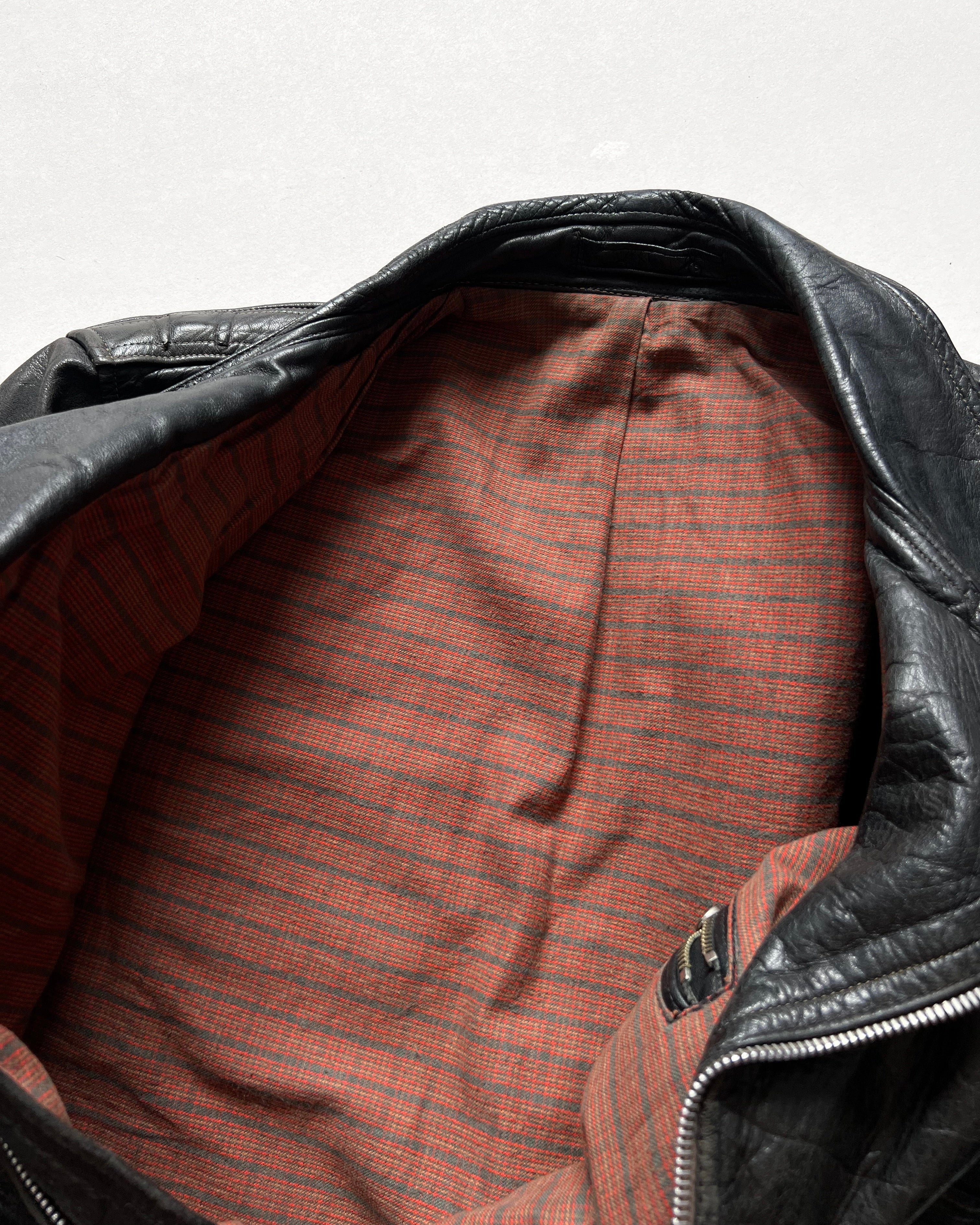 1950S 'D' POCKET MOTORCYCLE LEATEHR JACKET (L)