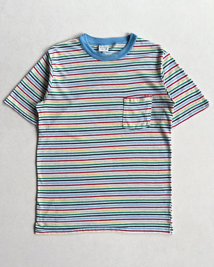 1970S JC PENNEY STRIPES RINGER SINGLE STITCH TEE (L)