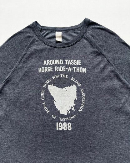 1980S 'GUIDE DOGS ASSOCIATION' RAGLAN RINGER TEE (L)