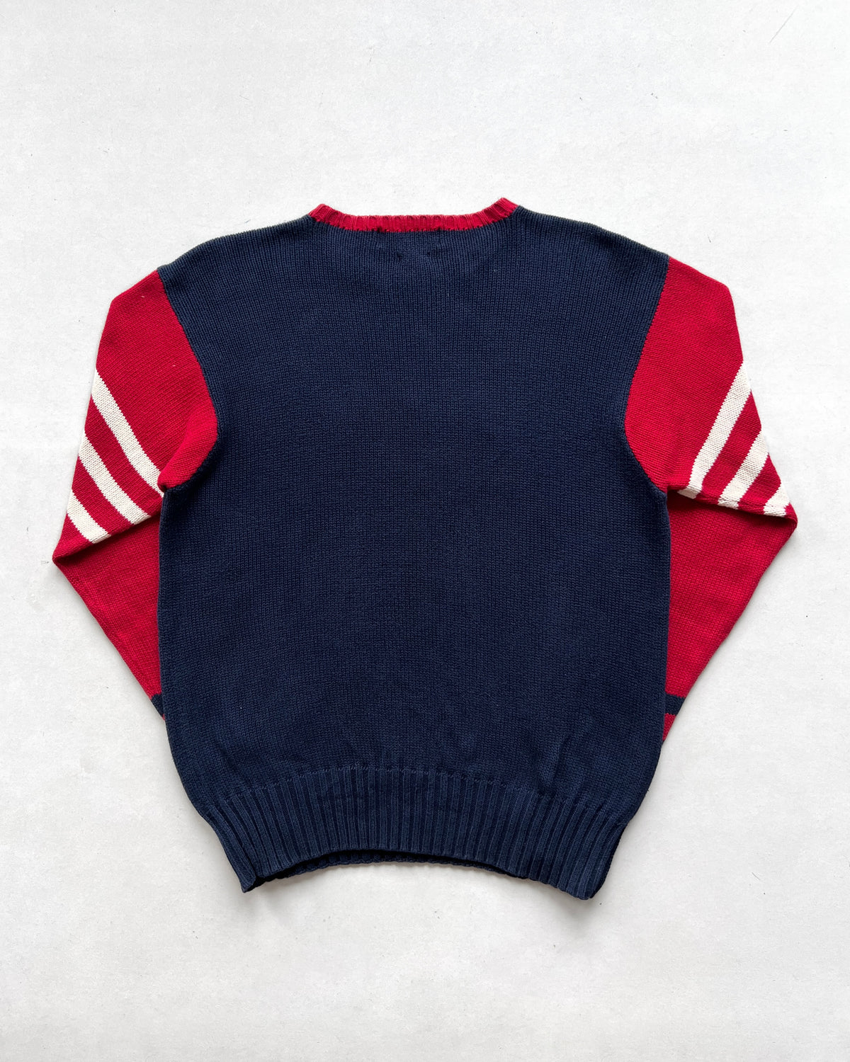 1990S POLO RALPH LAUREN STADIUM KNIT SWEATER (M)