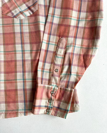 1970S WESTERN PLAID FLANNEL (L/XL)